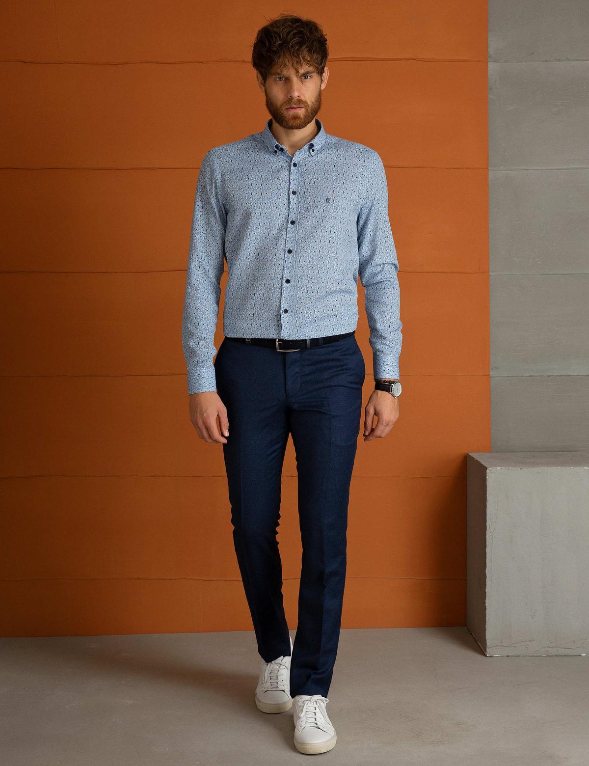 Mavi Slim Fit Gömlek