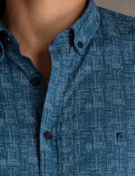 Petrol Mavi Slim Fit Gömlek - 50195180015