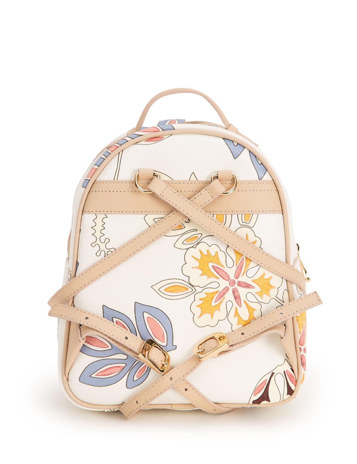 Çiçek Desenli Beyaz Sırt Çantası - 50243826001