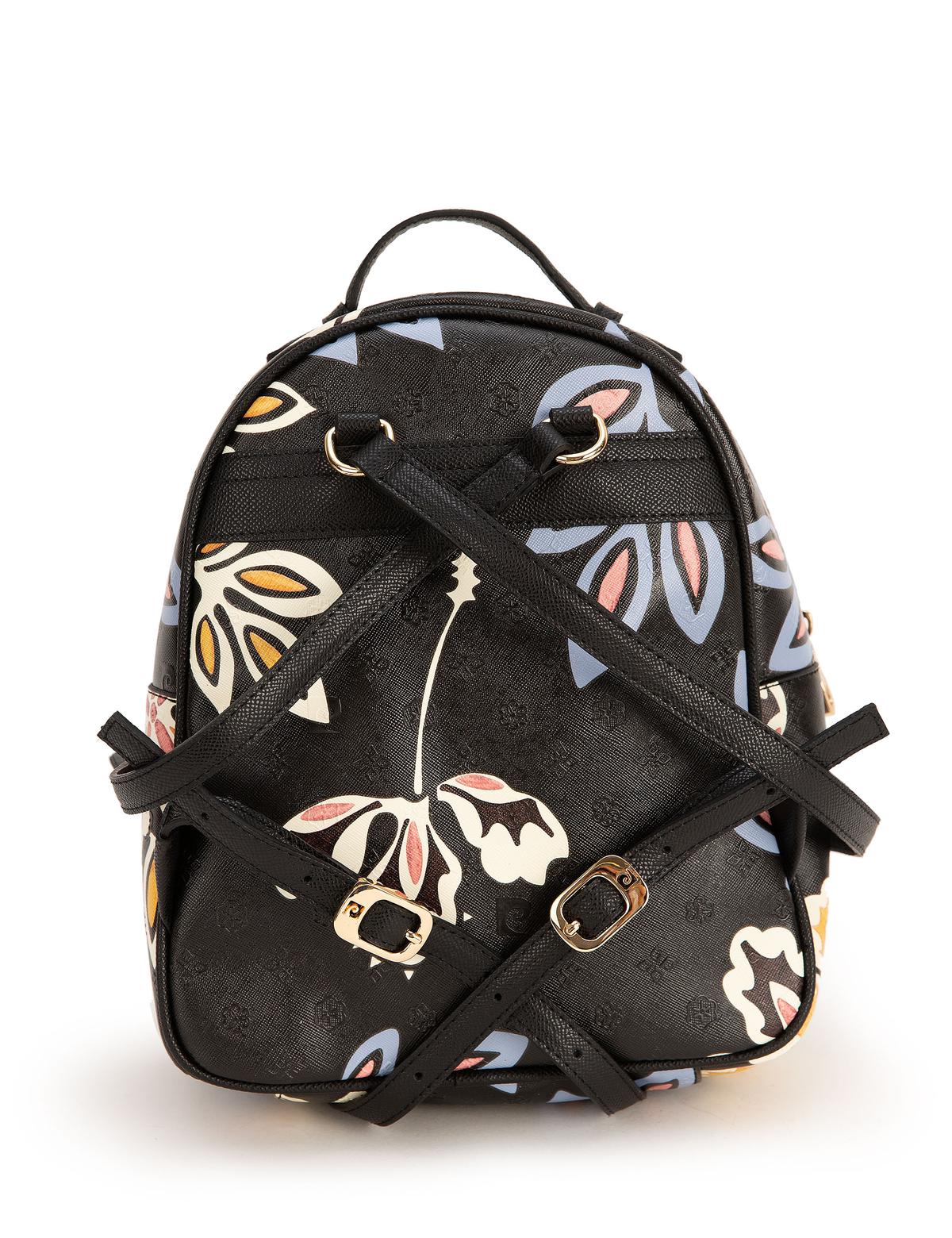 Çiçek Desenli Siyah Sırt Çantası - 50243826002