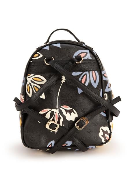 Çiçek Desenli Siyah Sırt Çantası - 50243826002