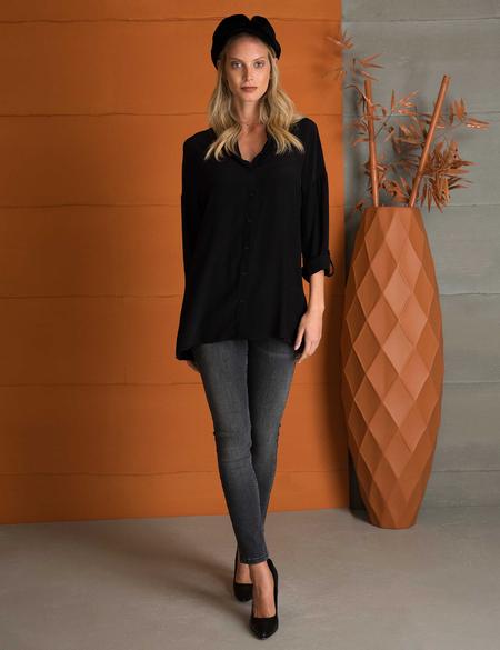 Siyah Comfort Fit Uzun Kollu Gömlek - 50197267038