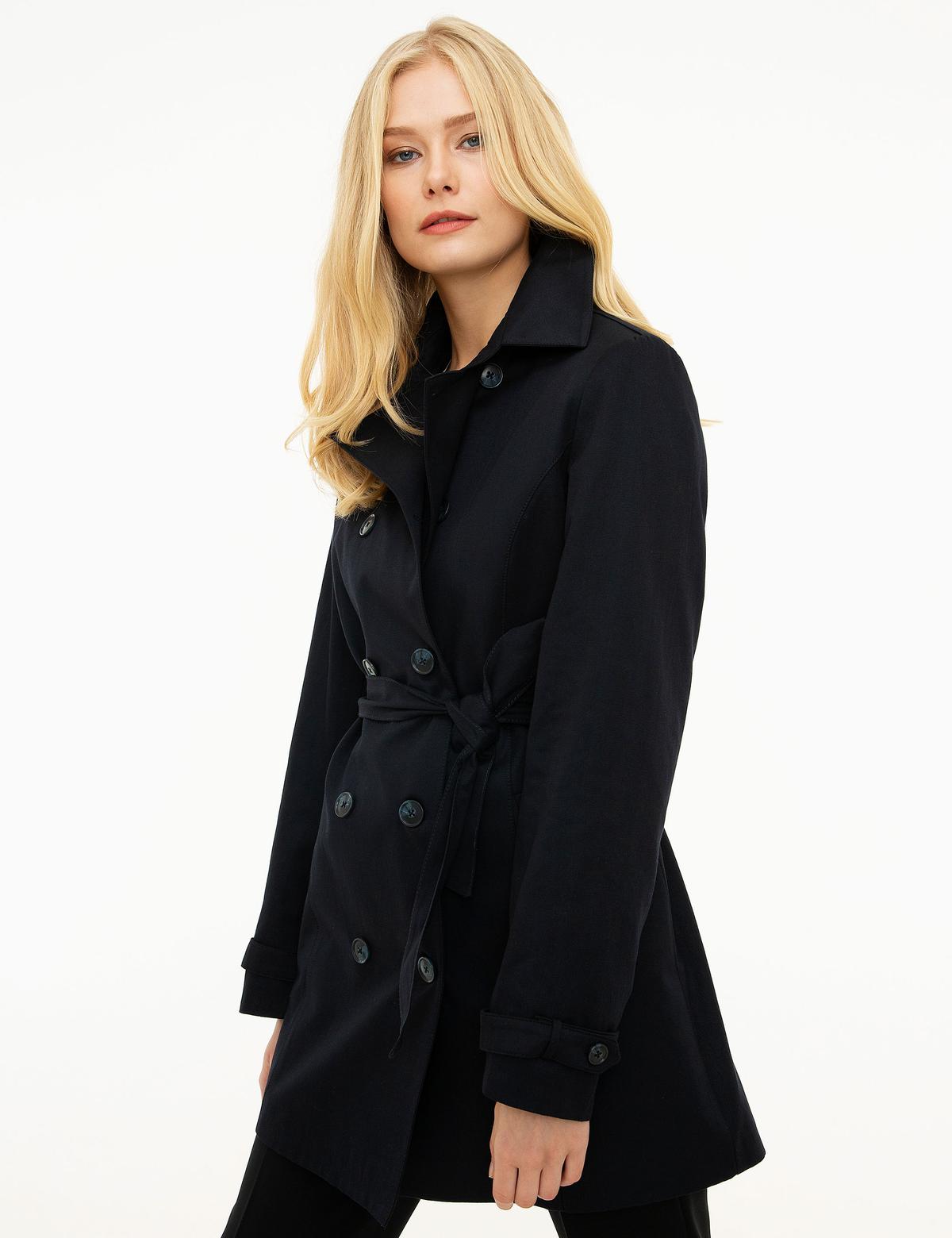 Lacivert Slim Fit Trençkot - 50198757011