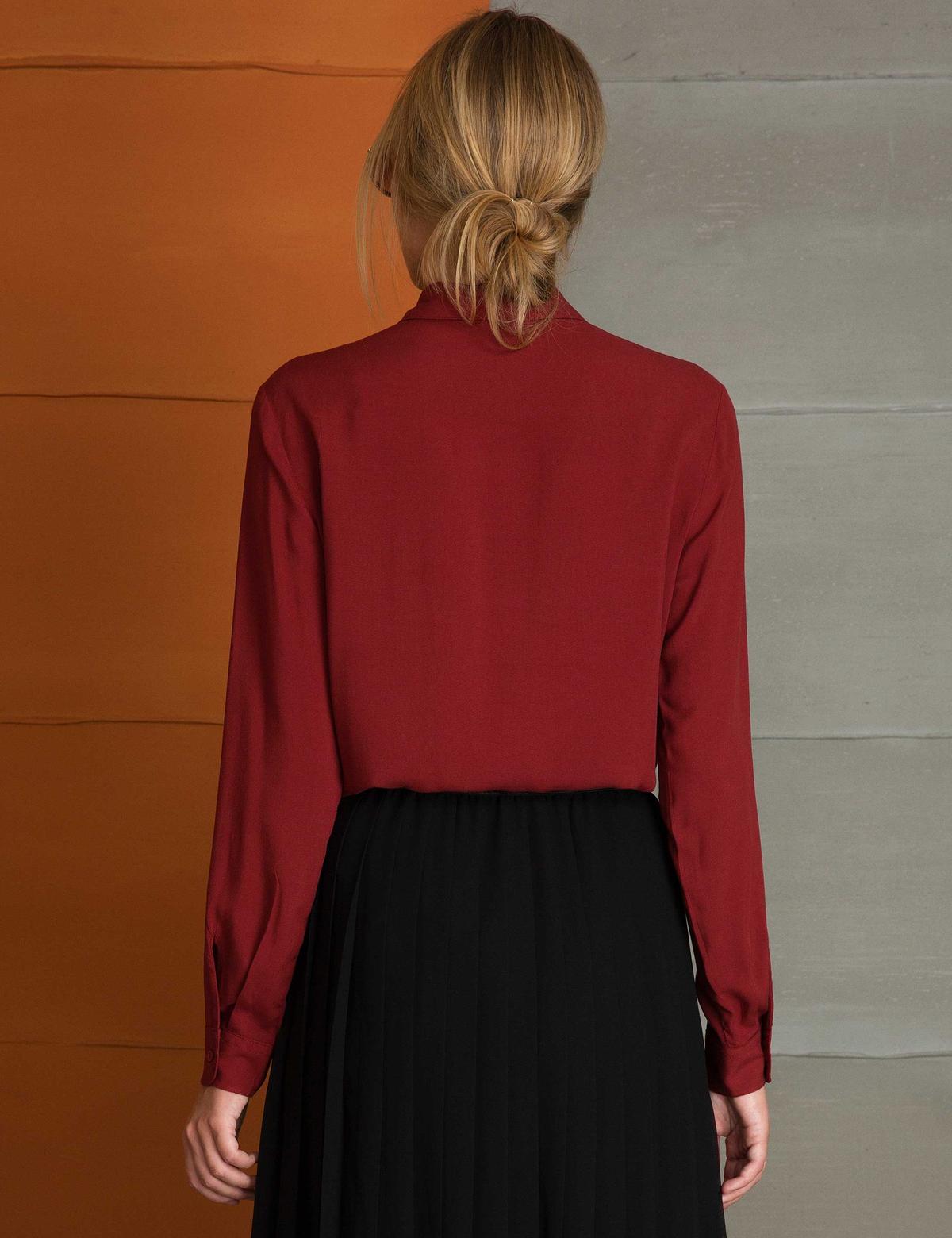 Bordo Dokuma Gömlek - 50197226053