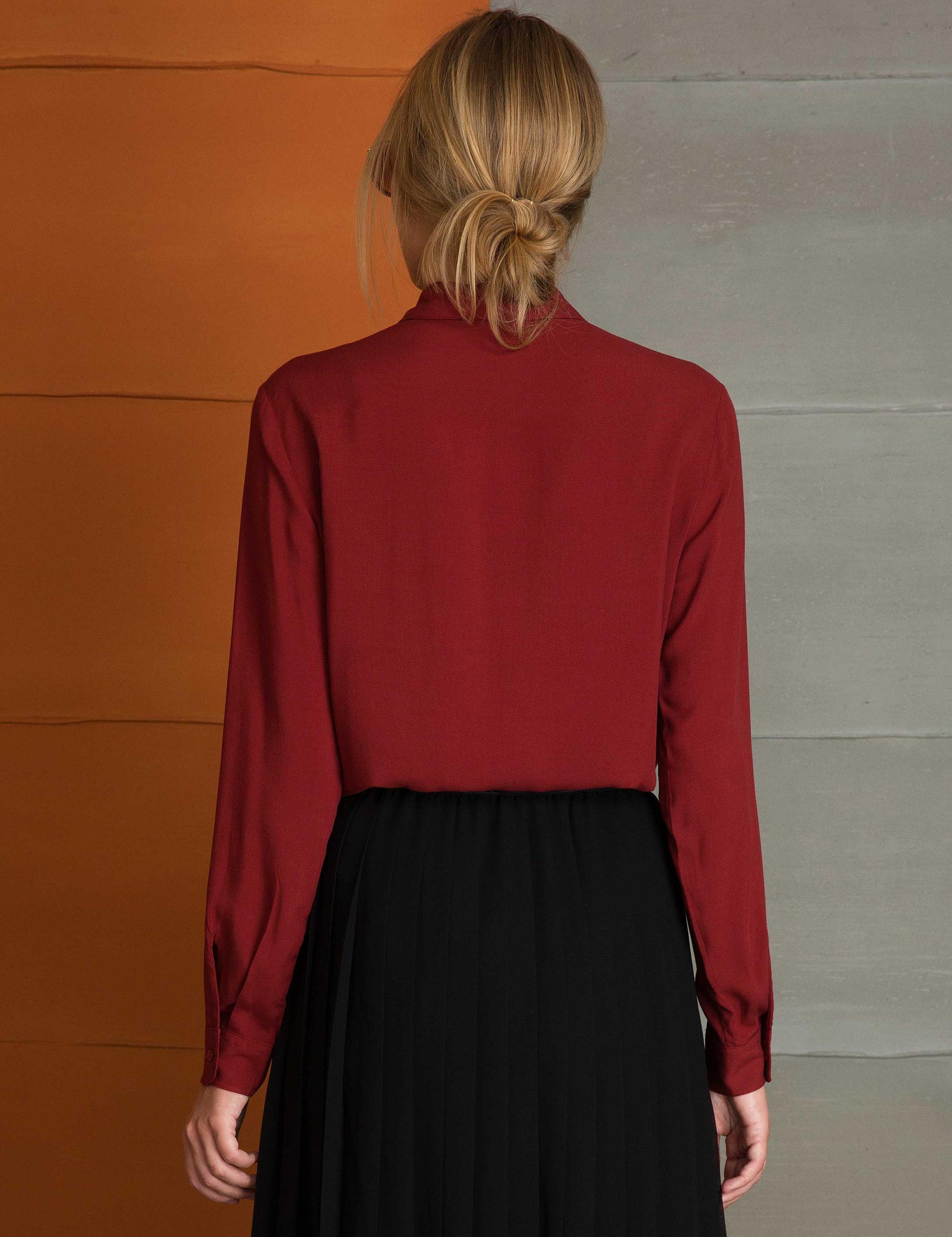 Bordo Dokuma Gömlek