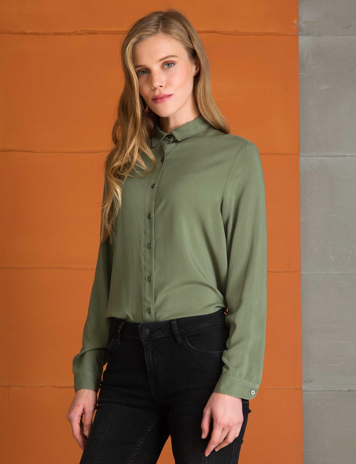 Haki Comfort Dokuma Gömlek - 50197267070