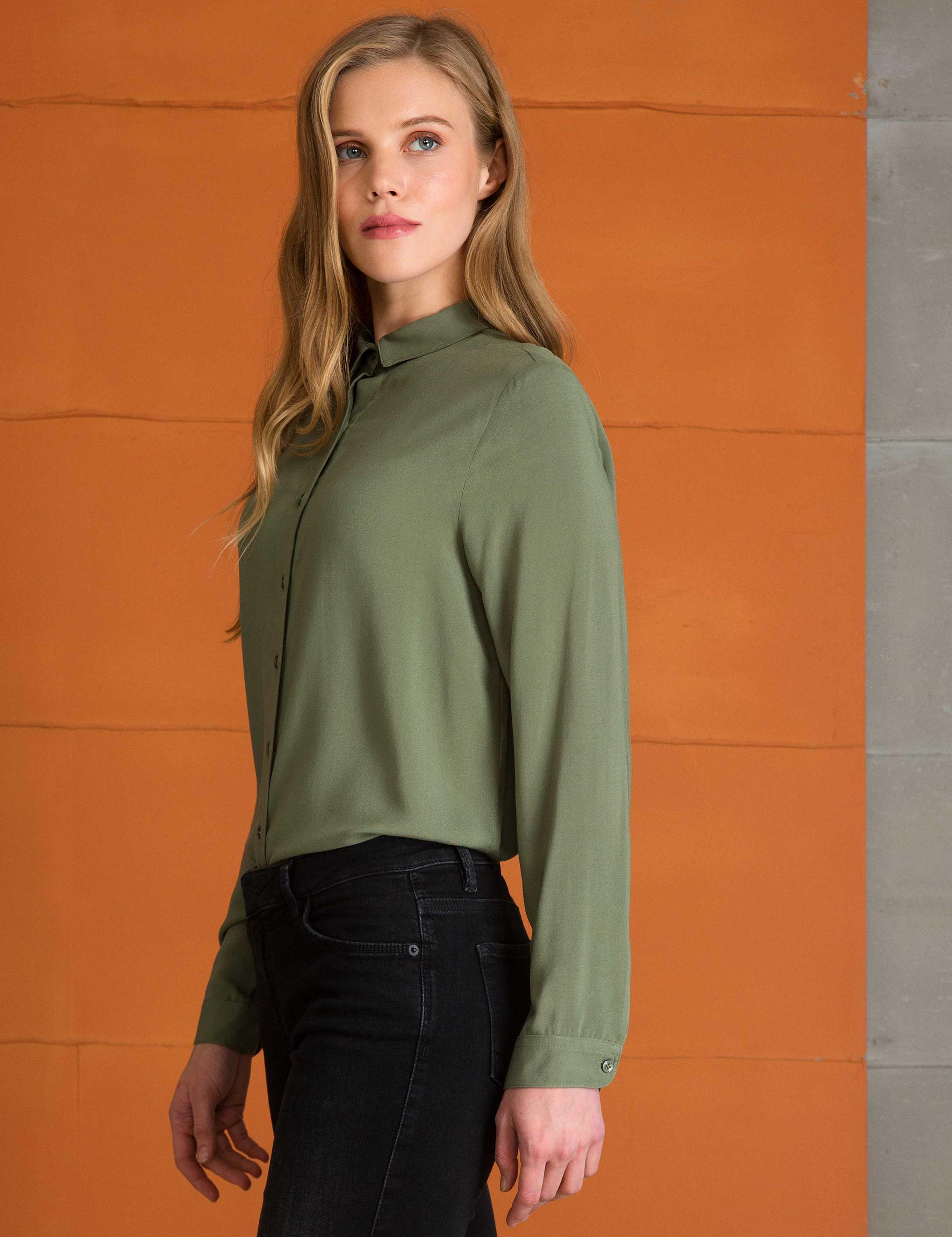 Haki Comfort Dokuma Gömlek