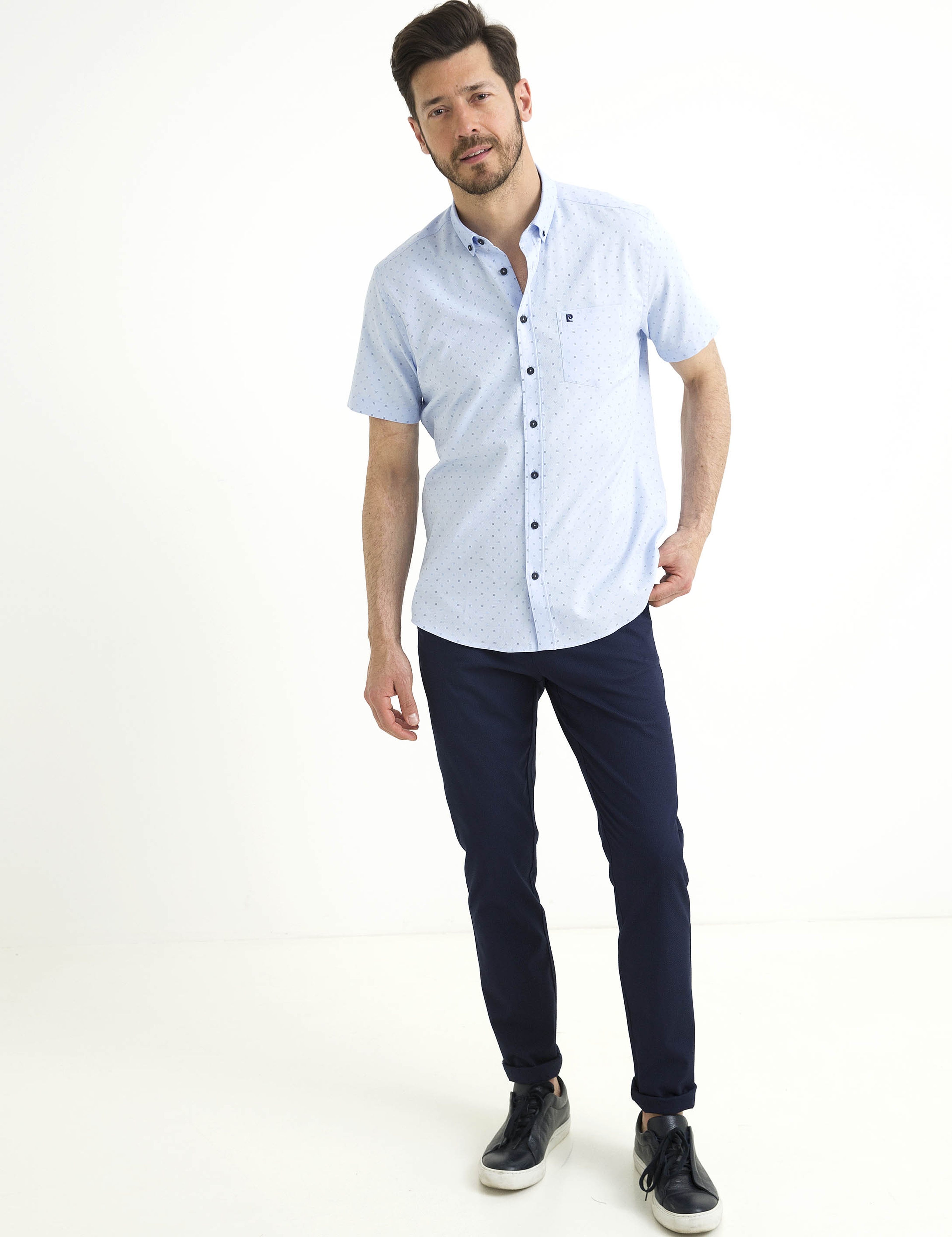 Mavi Regular Fit Kısa Kollu Gömlek - Image 2