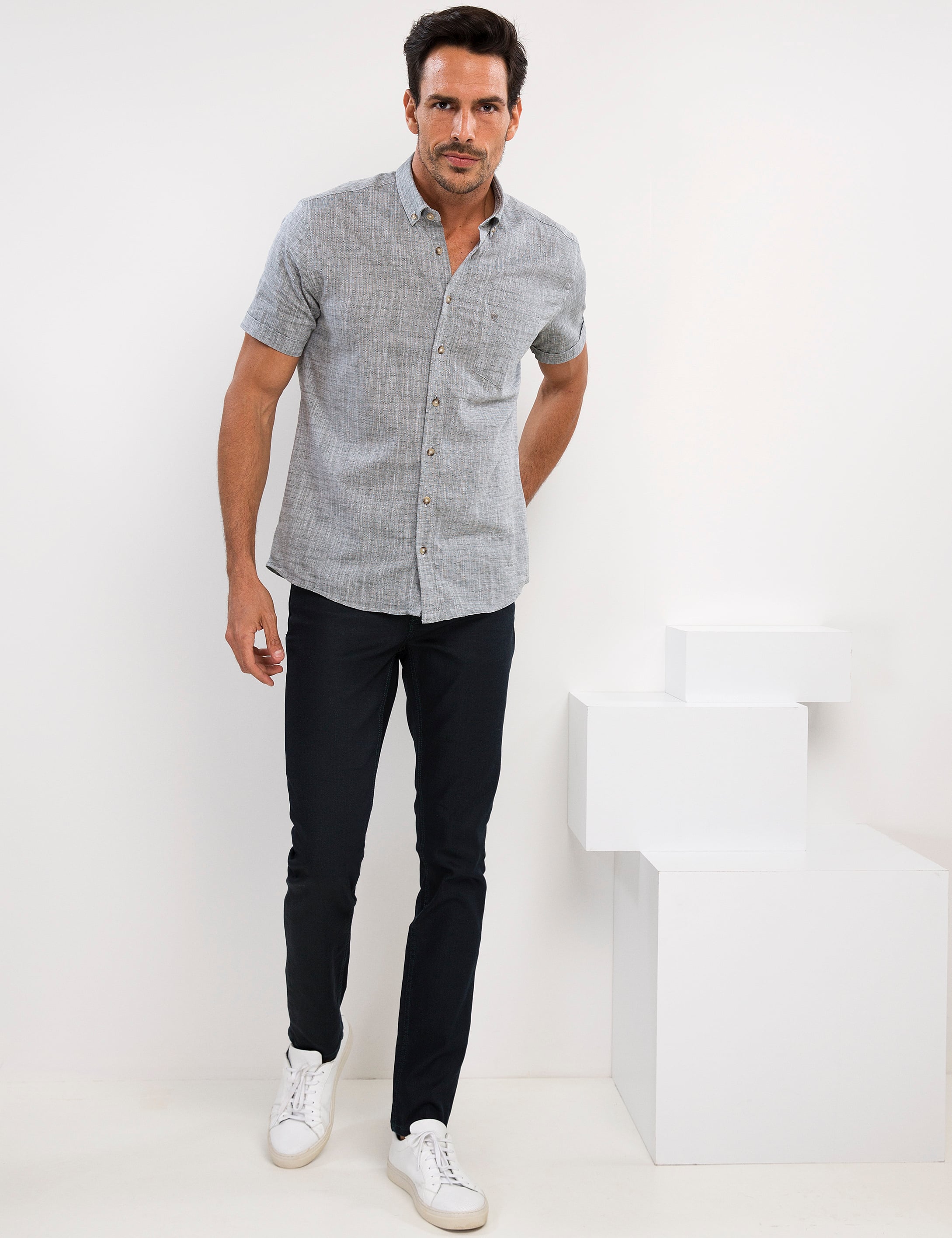 Koyu Yeşil Regular Fit Kısakol Gömlek