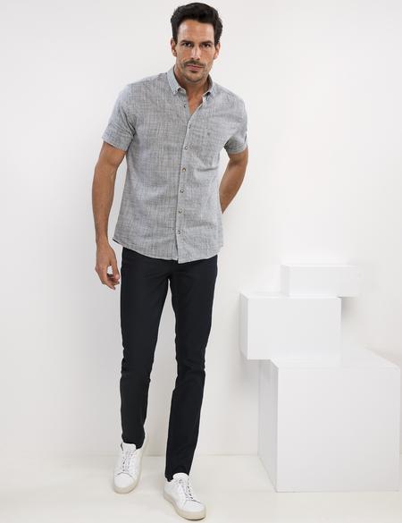 Koyu Yeşil Regular Fit Kısakol Gömlek - 50187513016