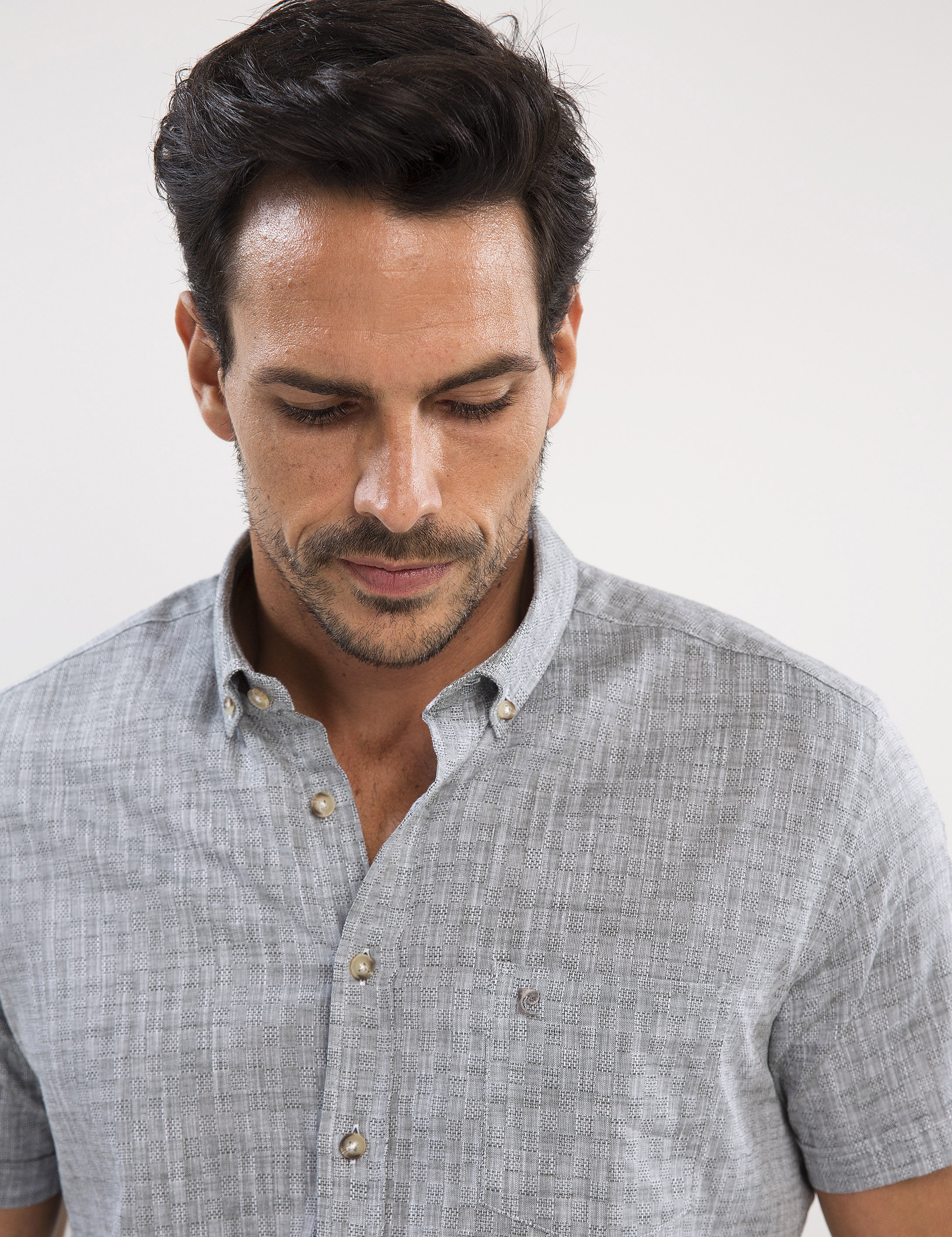 Koyu Yeşil Regular Fit Kısakol Gömlek - Image 2