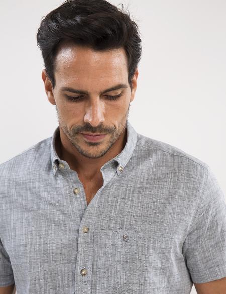 Koyu Yeşil Regular Fit Kısakol Gömlek - 50187513016