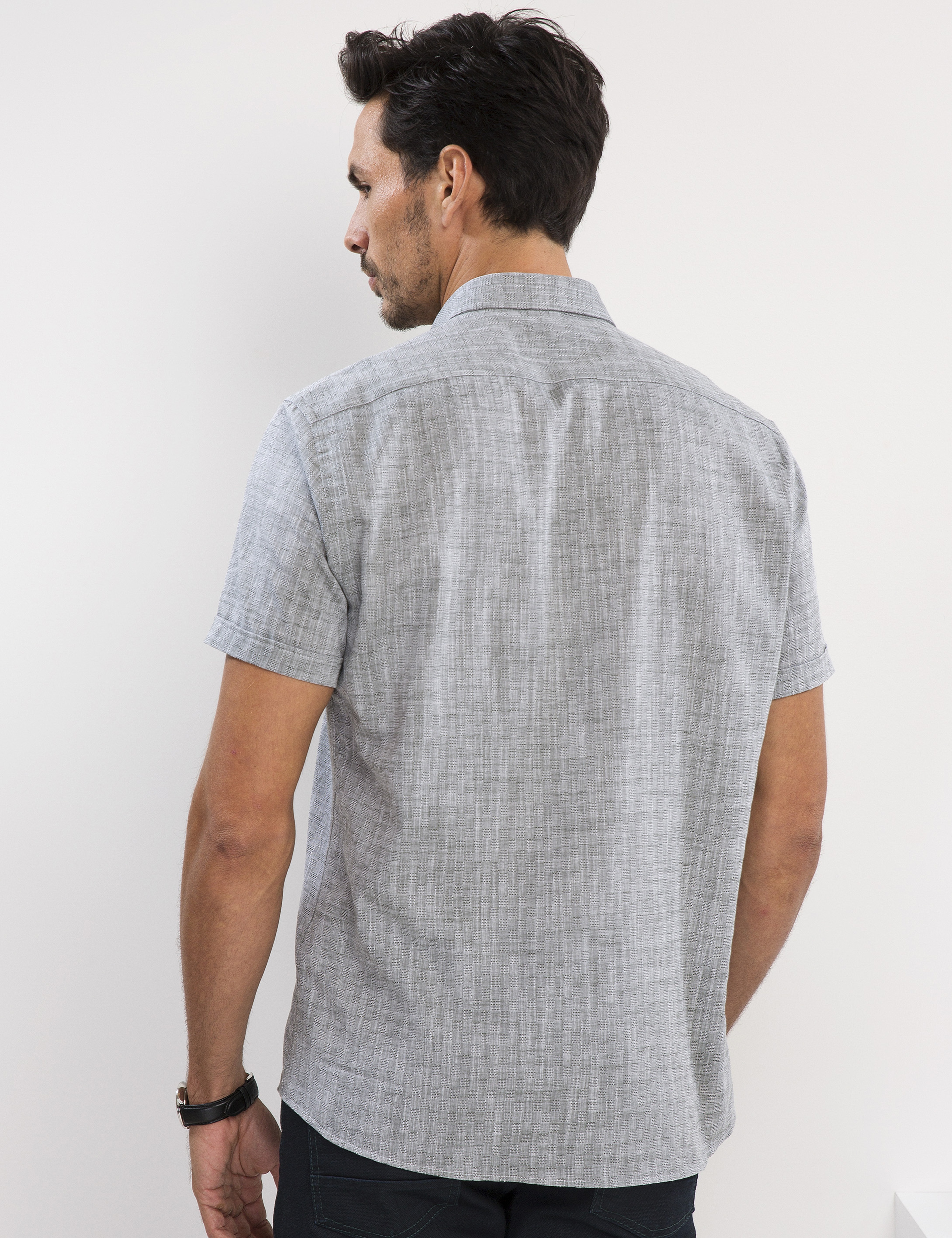 Koyu Yeşil Regular Fit Kısakol Gömlek - Image 4