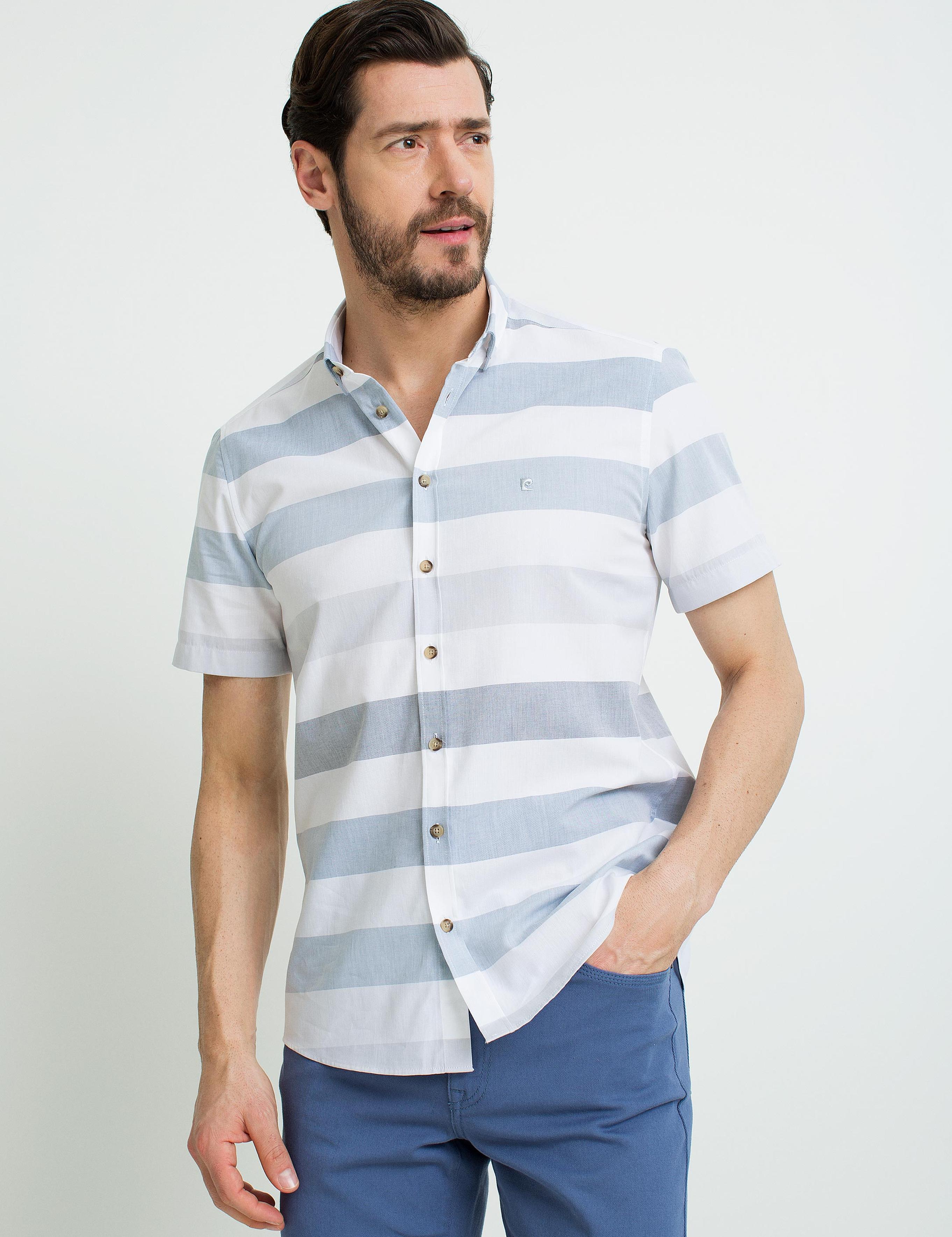 Mavi Slim Fit Kısa Kollu Gömlek