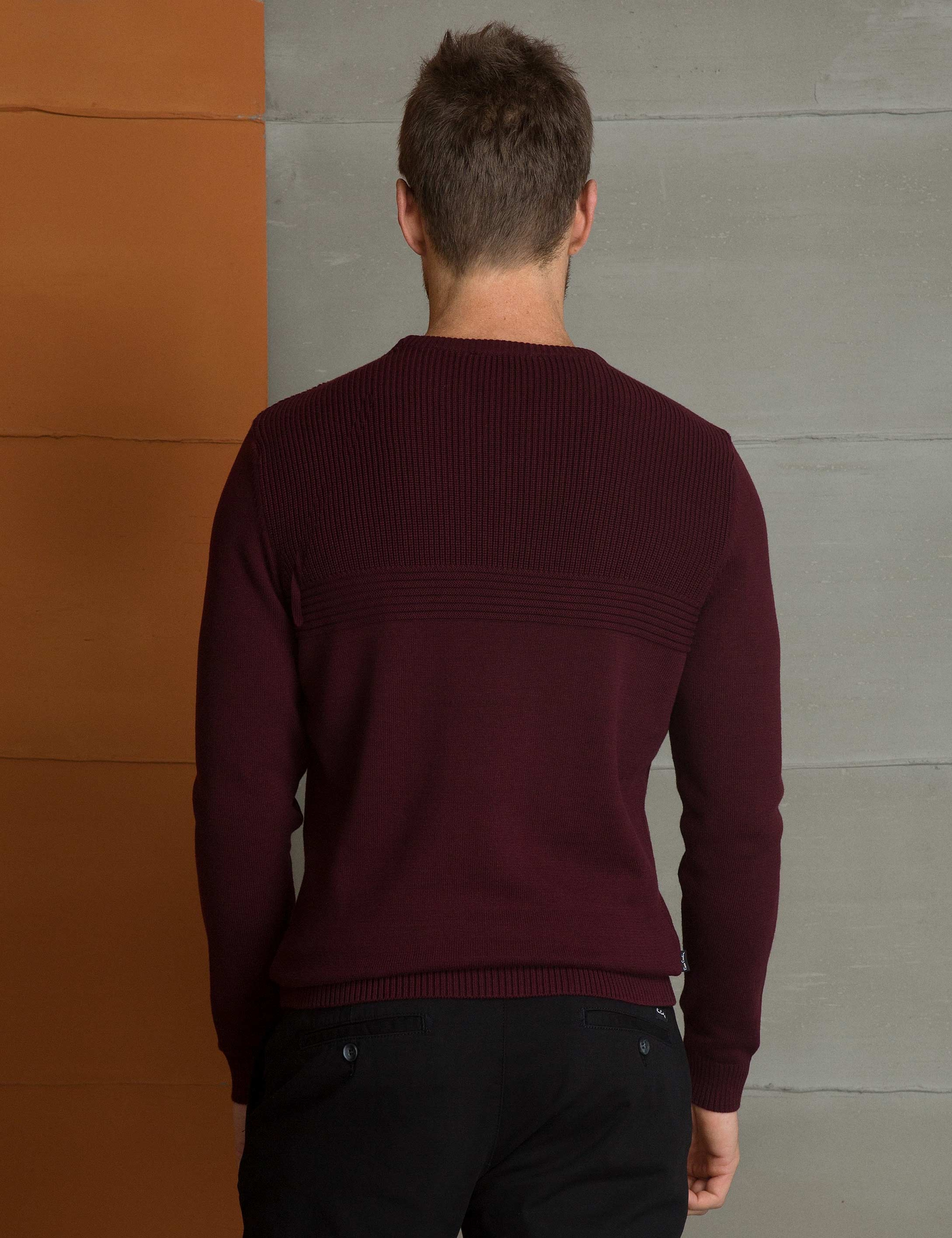 Bordo Slim Fit Triko Kazak