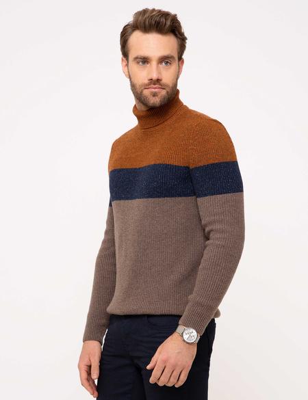 Turuncu Slim Fit Triko Kazak - 50193355044