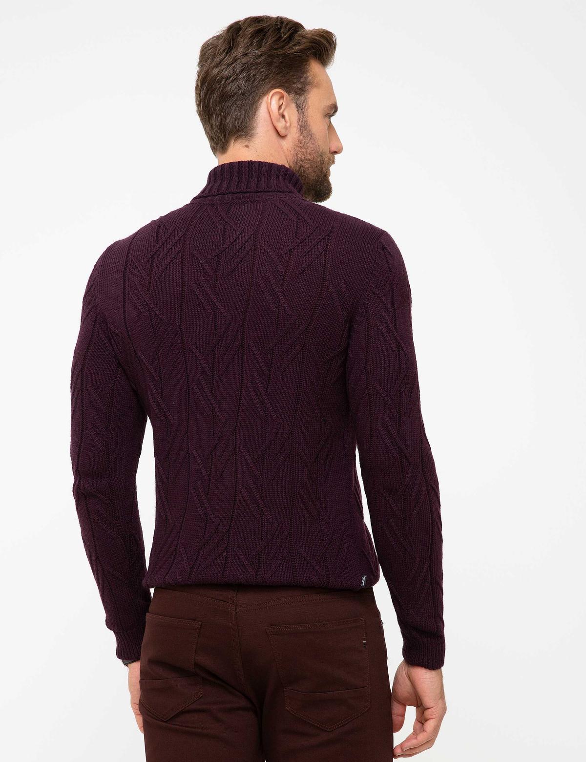 Bordo Slim Fit Triko Kazak - 50193360034