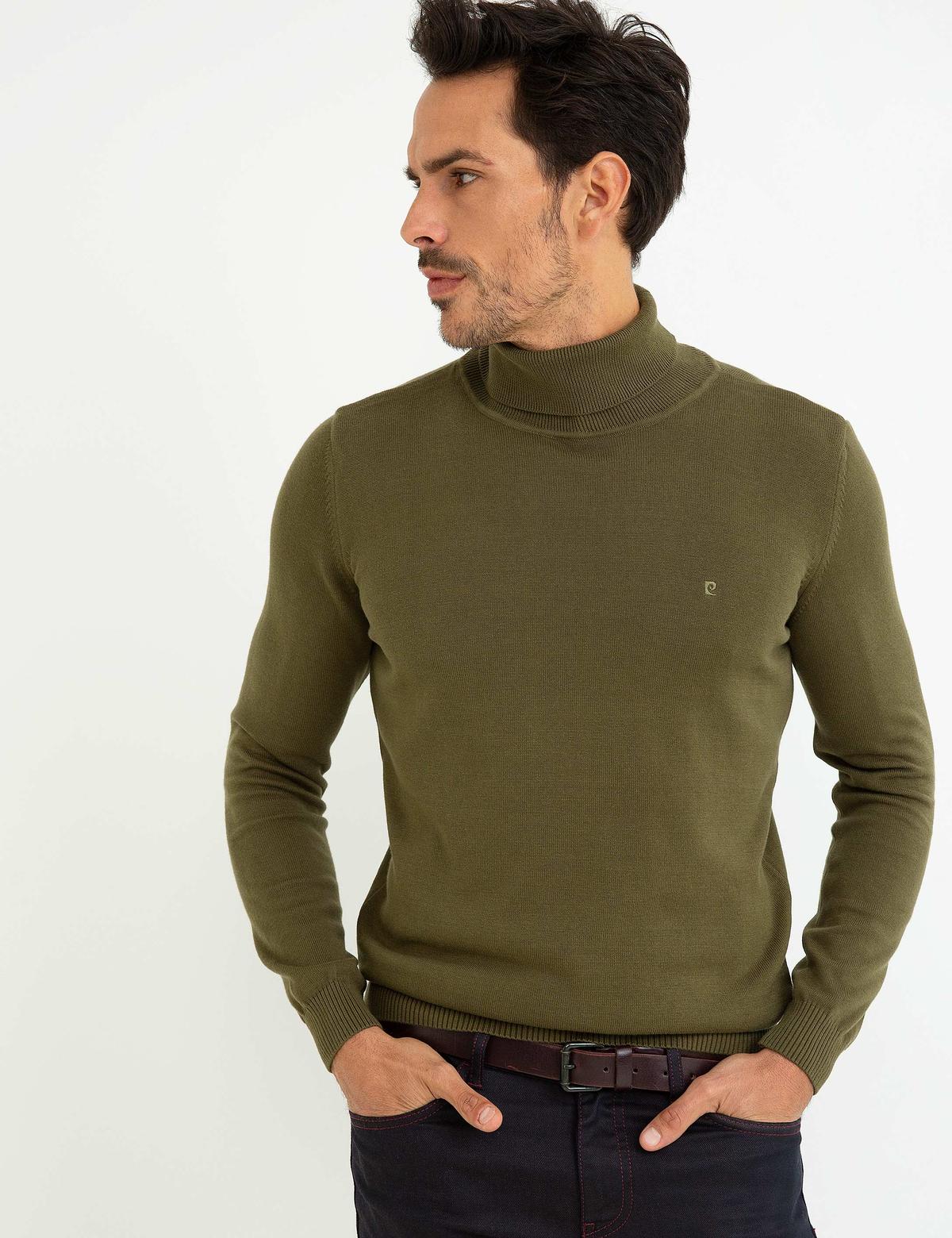 Haki Slim Fit Basic Kazak