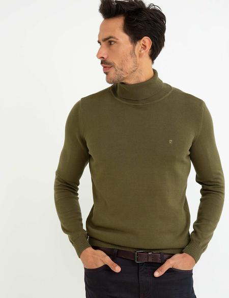 Haki Slim Fit Basic Kazak - 50194204073