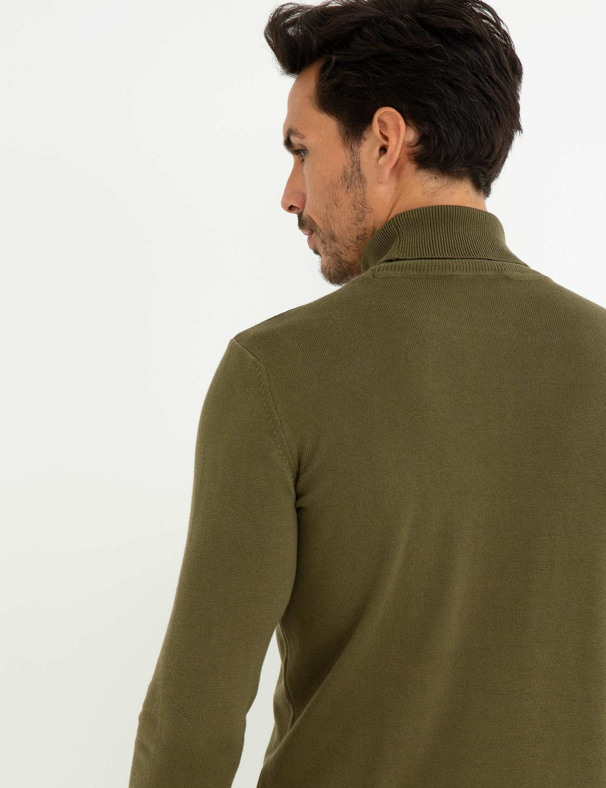 Haki Slim Fit Basic Kazak - 50194204073