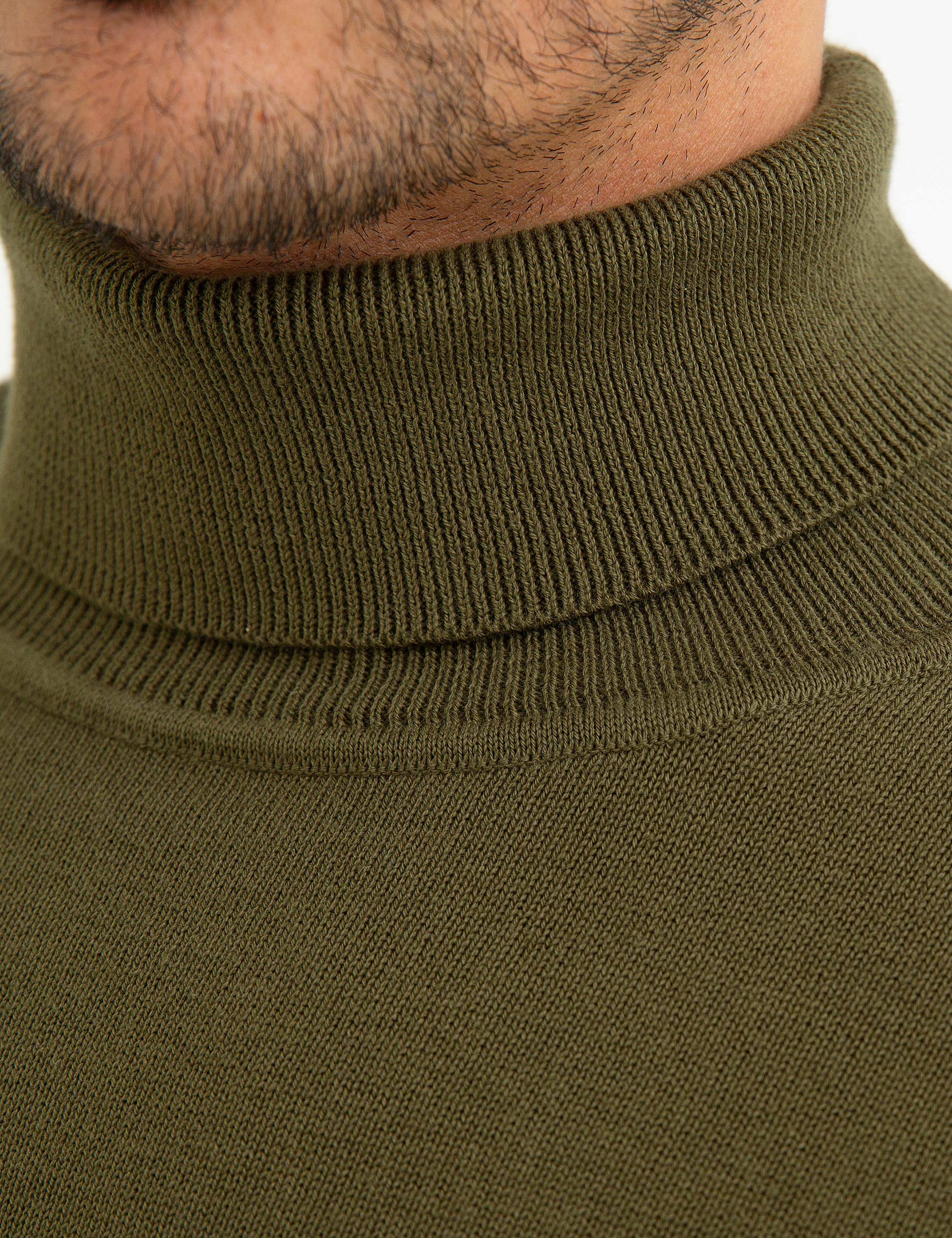 Haki Slim Fit Basic Kazak