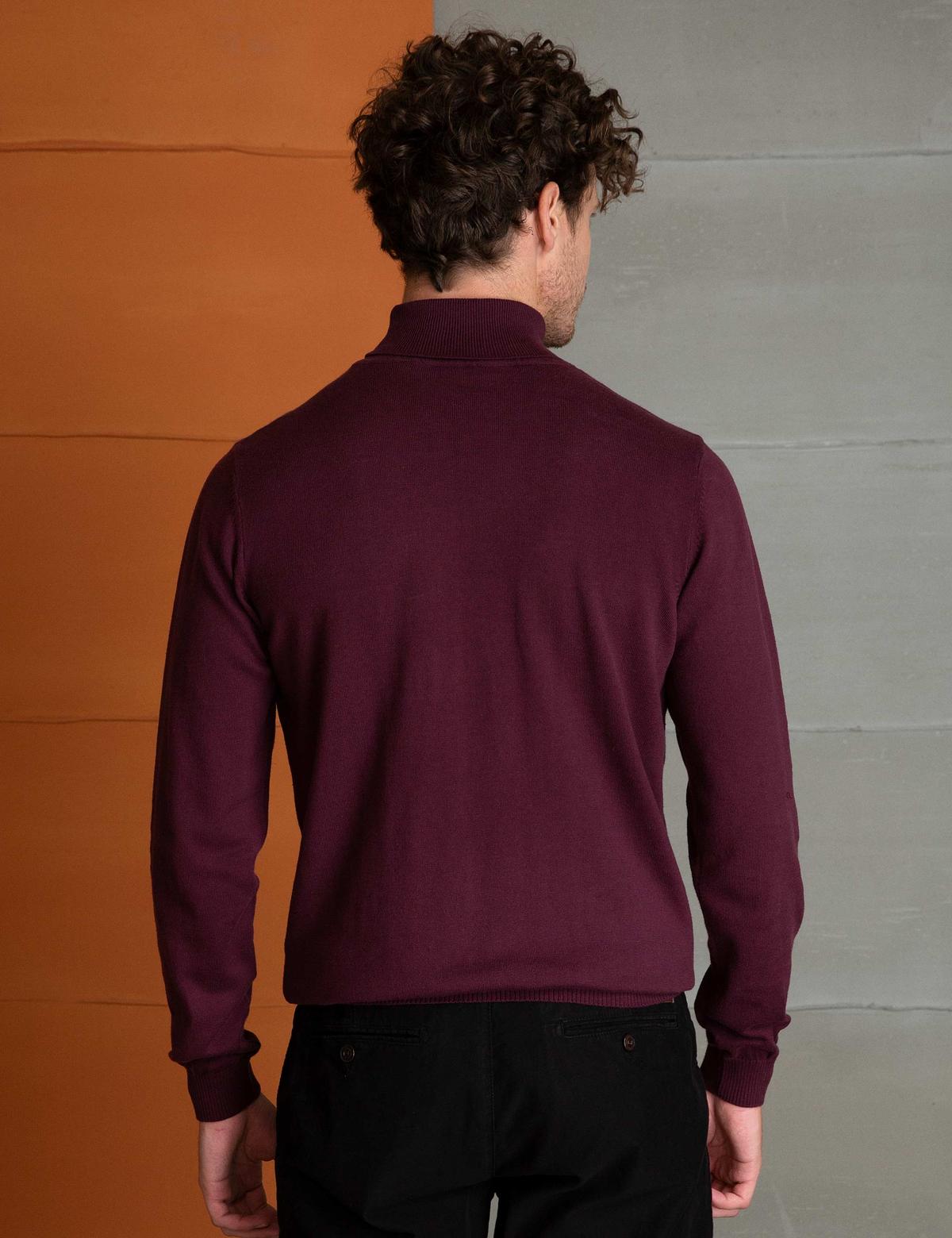 Bordo Slim Fit Basic Triko Kazak - 50194204123