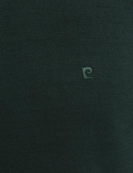 Yeşil Slim Fit Yarım Balıkçı Yaka Basic Triko Kazak - 50194207053