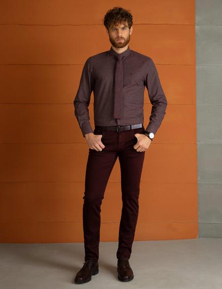 Bordo Slim Fit Gömlek - 50195366001