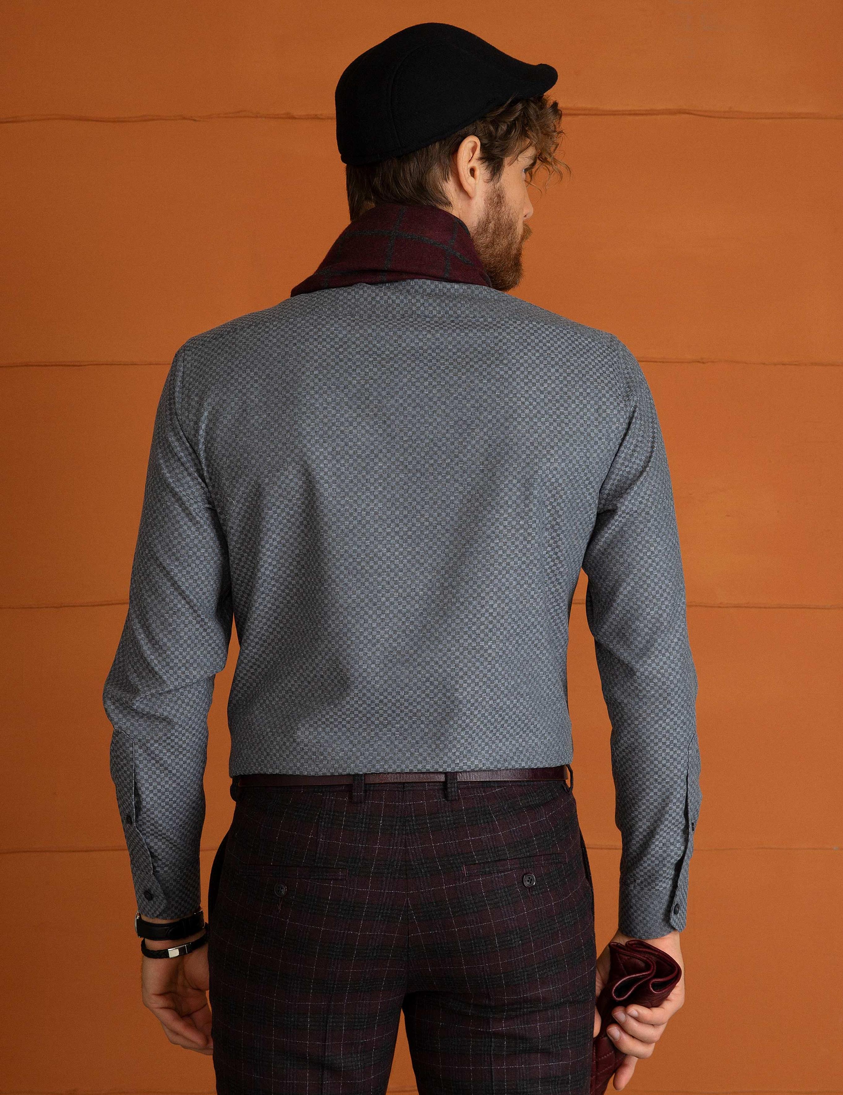 Gri Slim Fit Gömlek