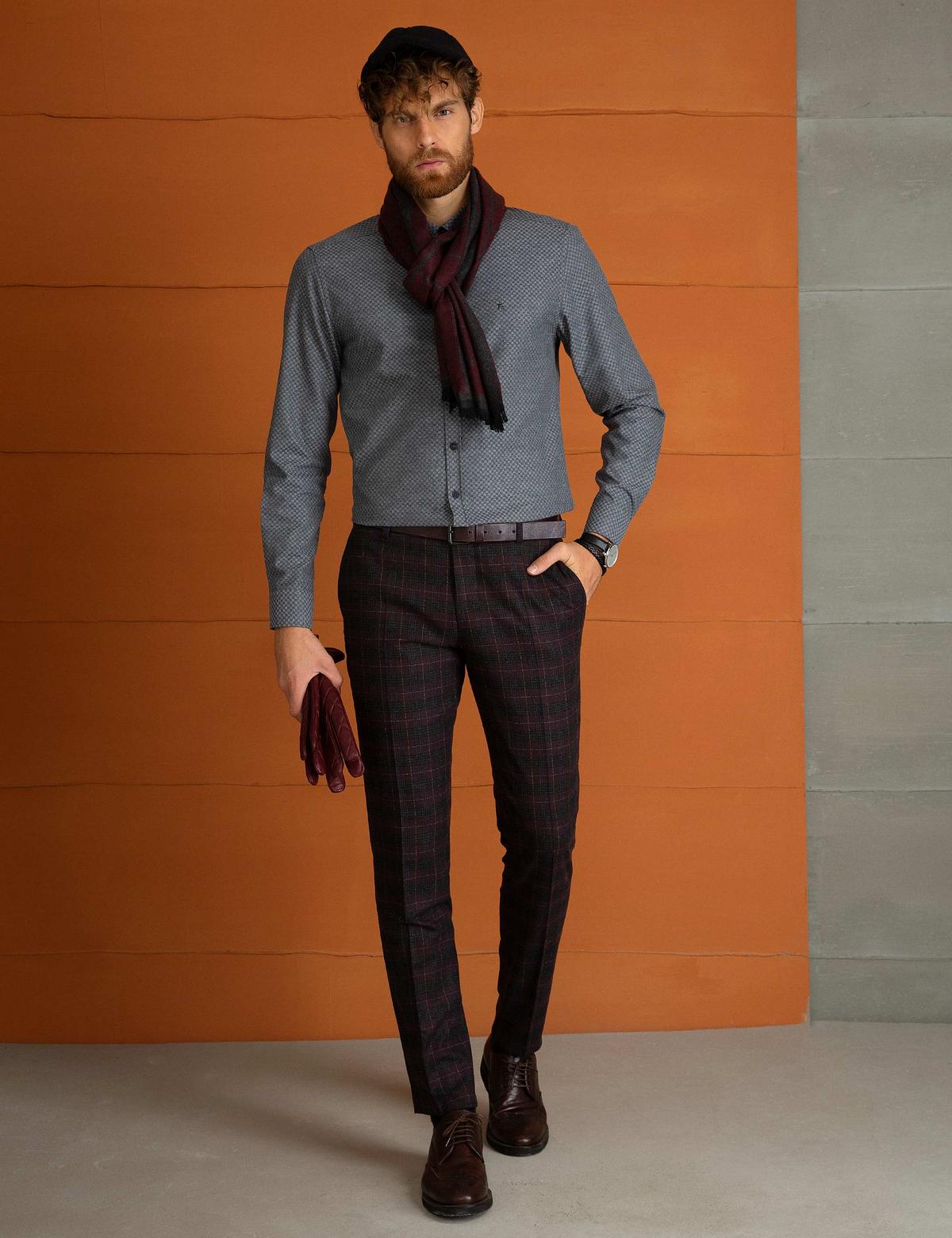 Gri Slim Fit Gömlek