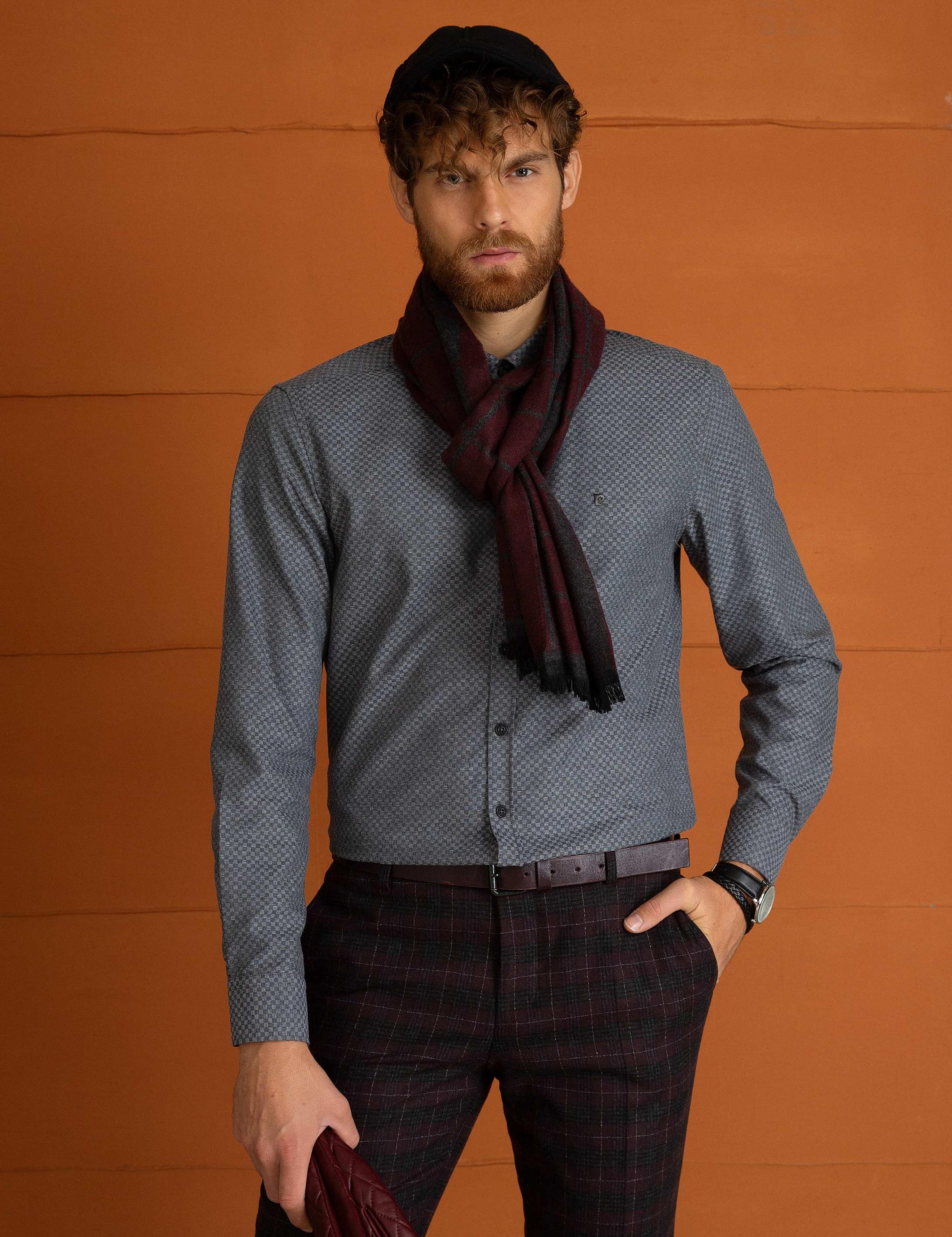 Gri Slim Fit Gömlek