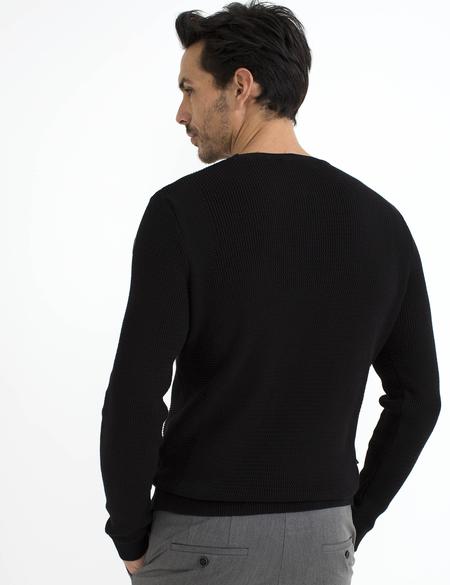 Siyah Slim Fit Triko Kazak - 50195691031