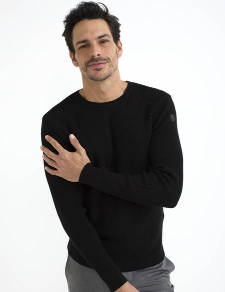 Siyah Slim Fit Triko Kazak - 50195691031