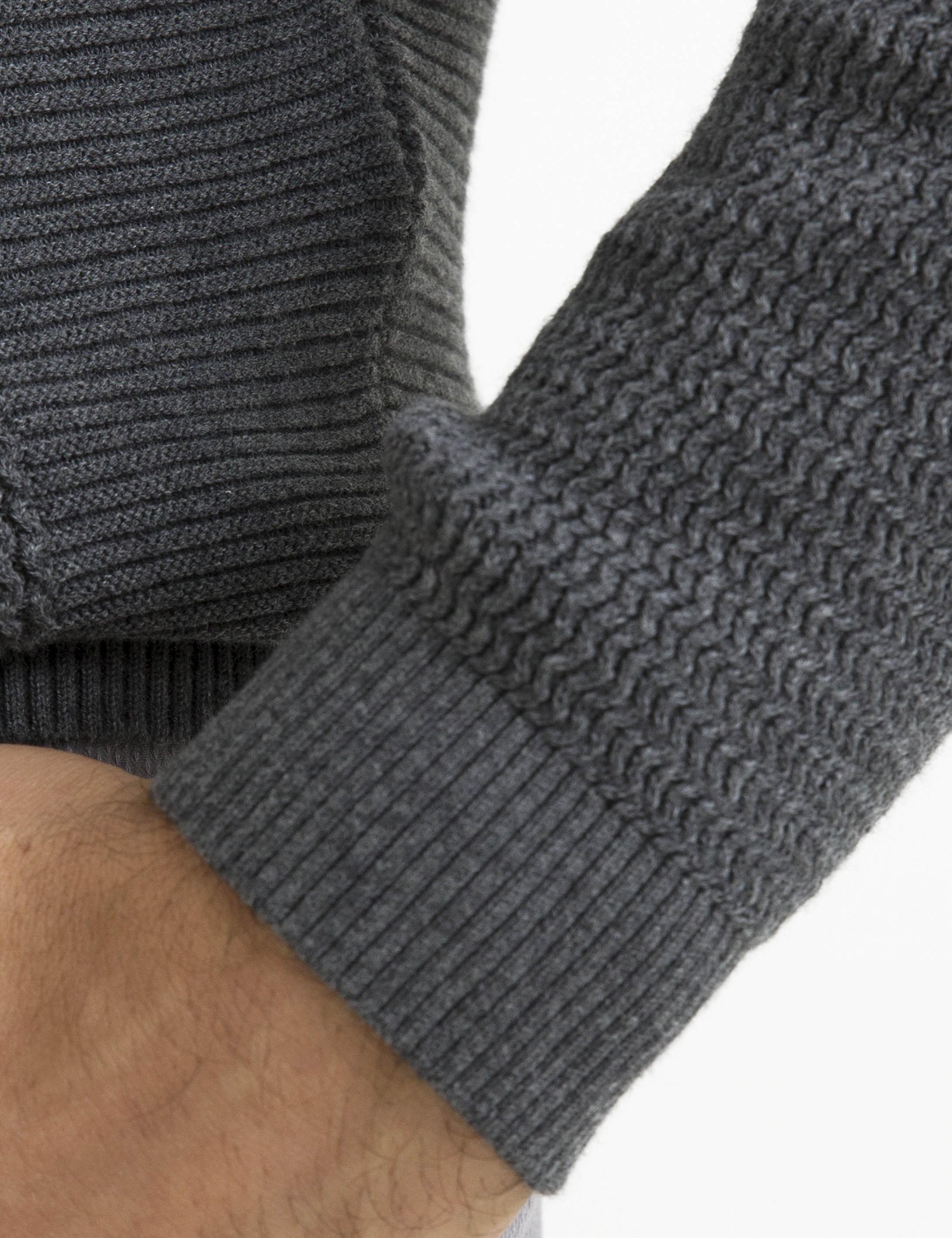 Gri Melanj Slim Fit Triko Kazak