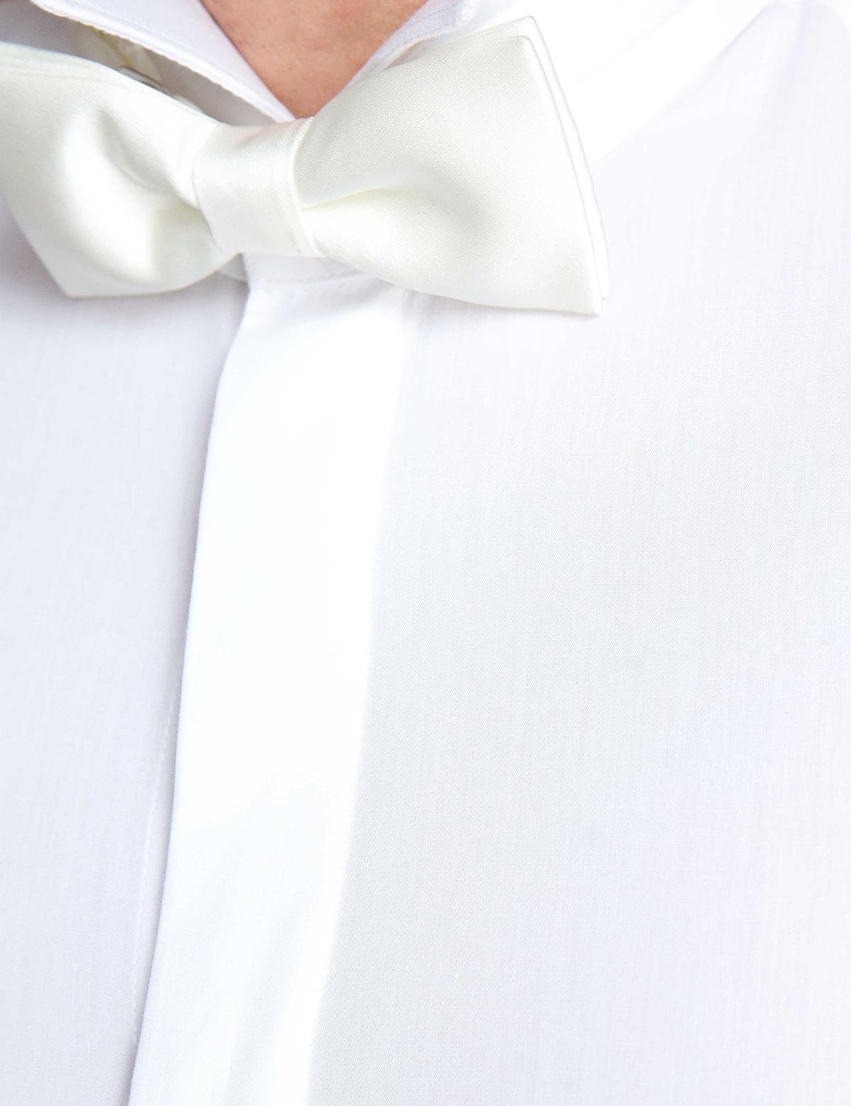 Beyaz Slim Fit Smokin Gömlek - 50197130001