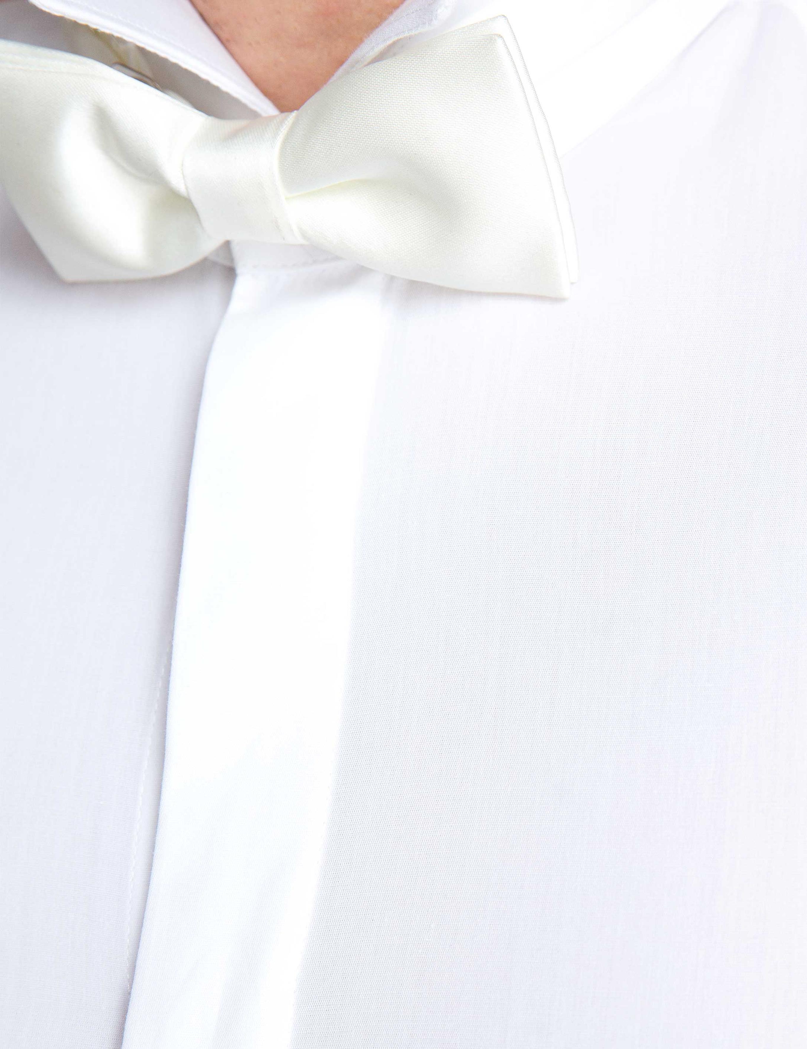 Beyaz Slim Fit Smokin Gömlek