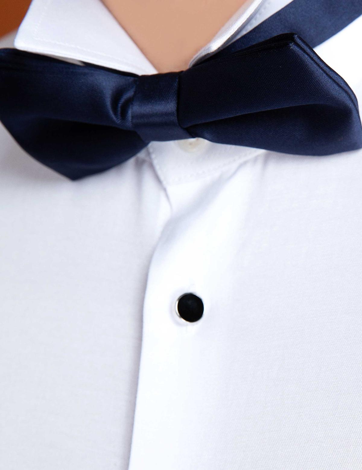 Beyaz Slim Fit Smokin Gömlek - 50197134005