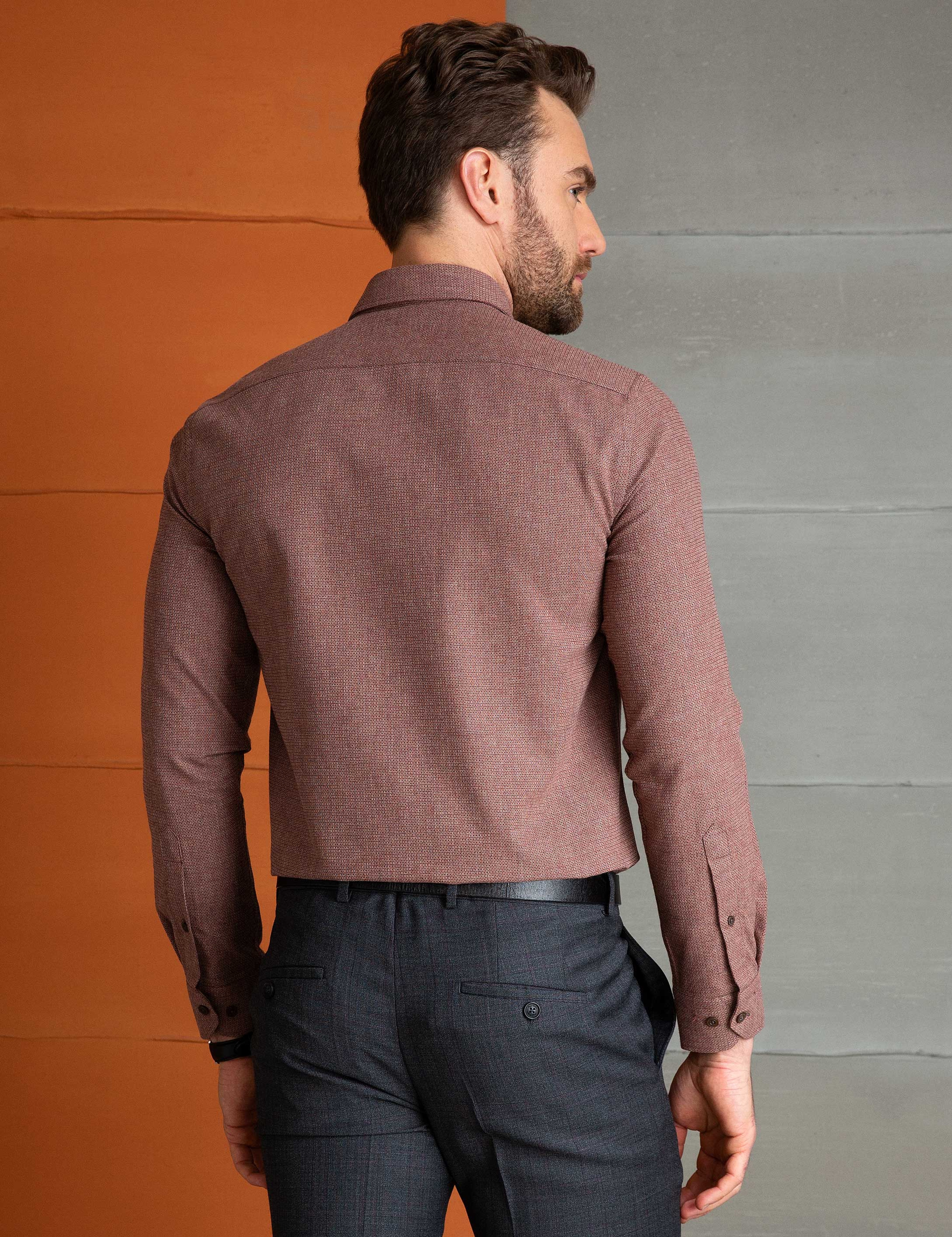 Kiremit Slim Fit Gömlek - Image 2