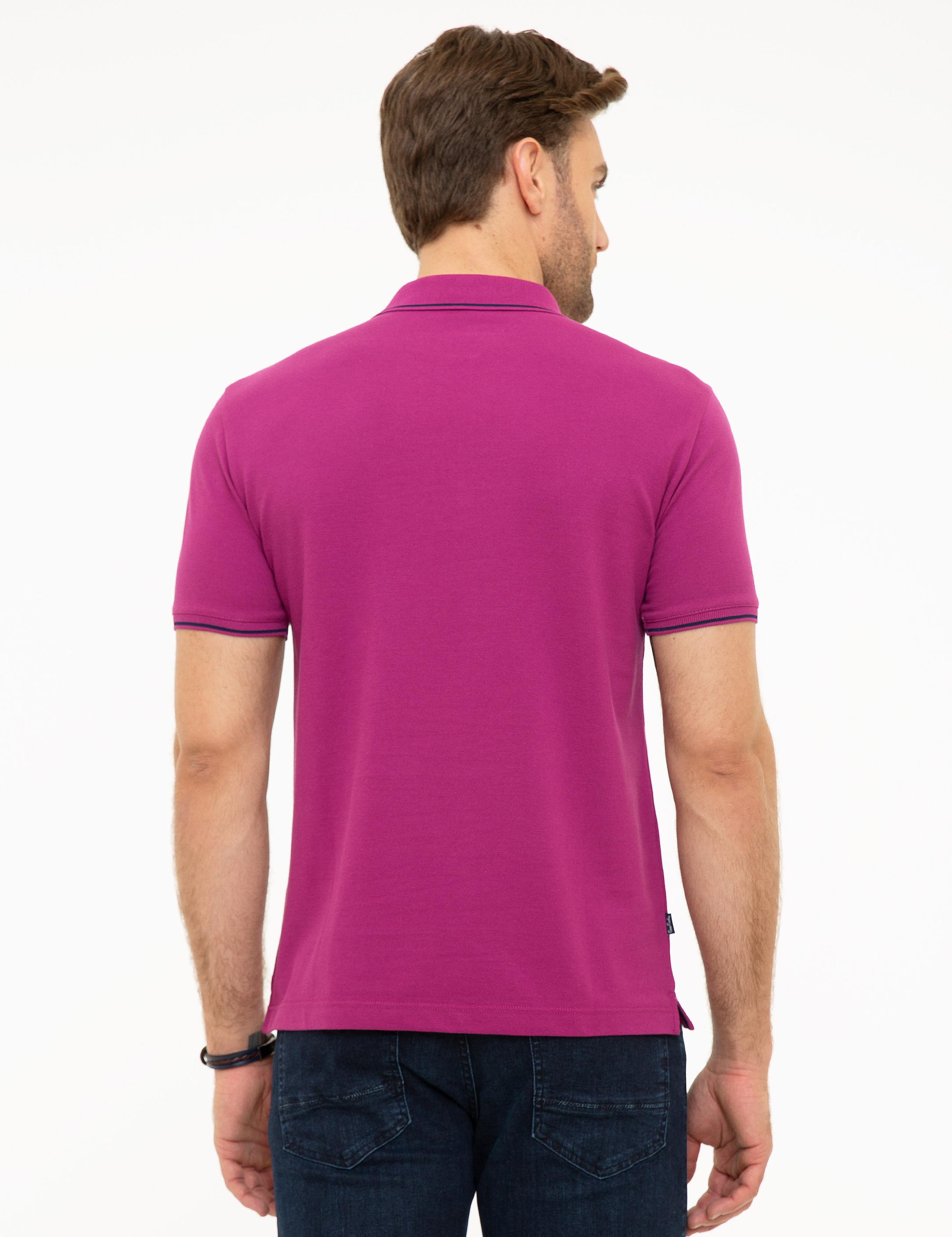 Fuşya Slim Fit Basic Tişört