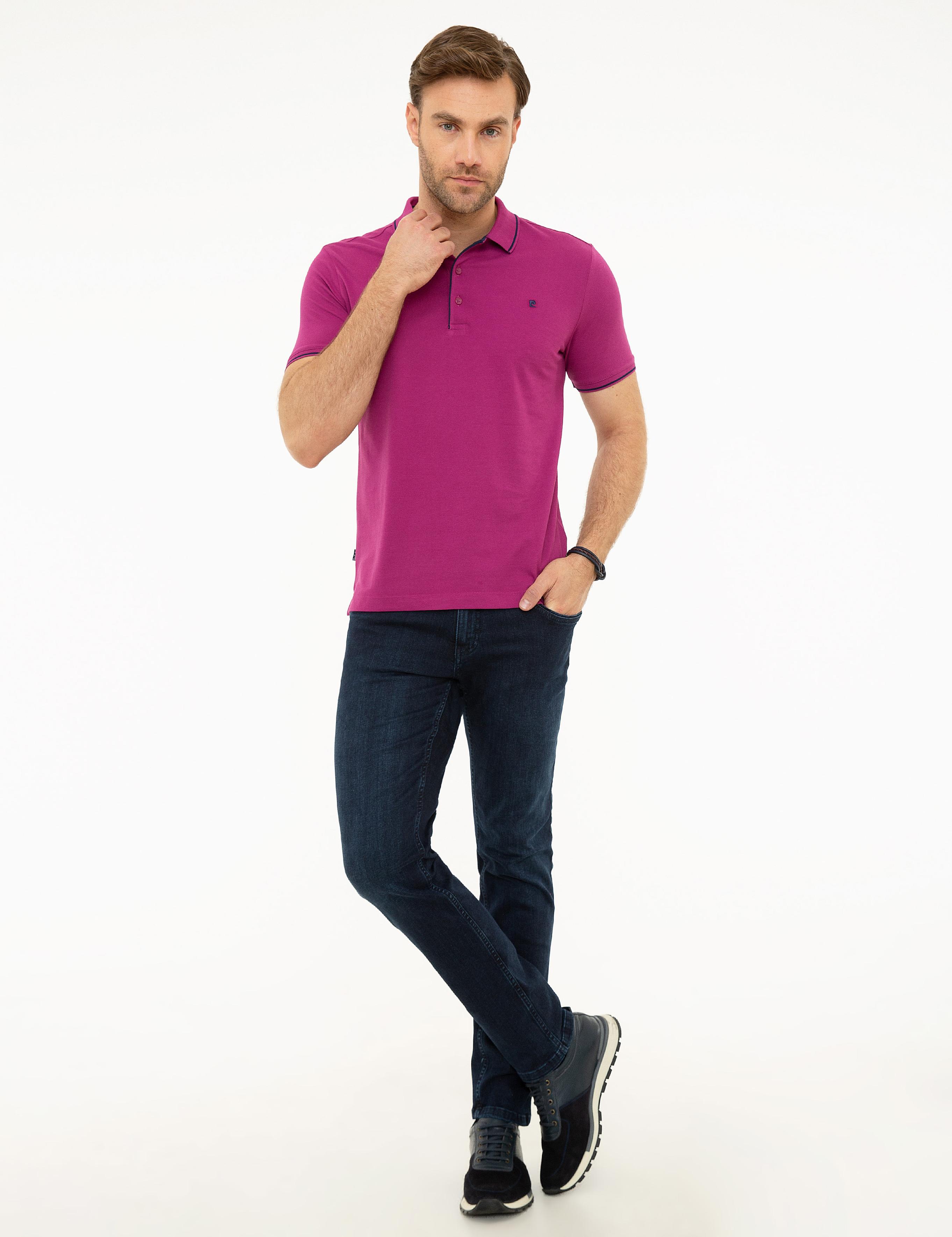 Fuşya Slim Fit Basic Tişört