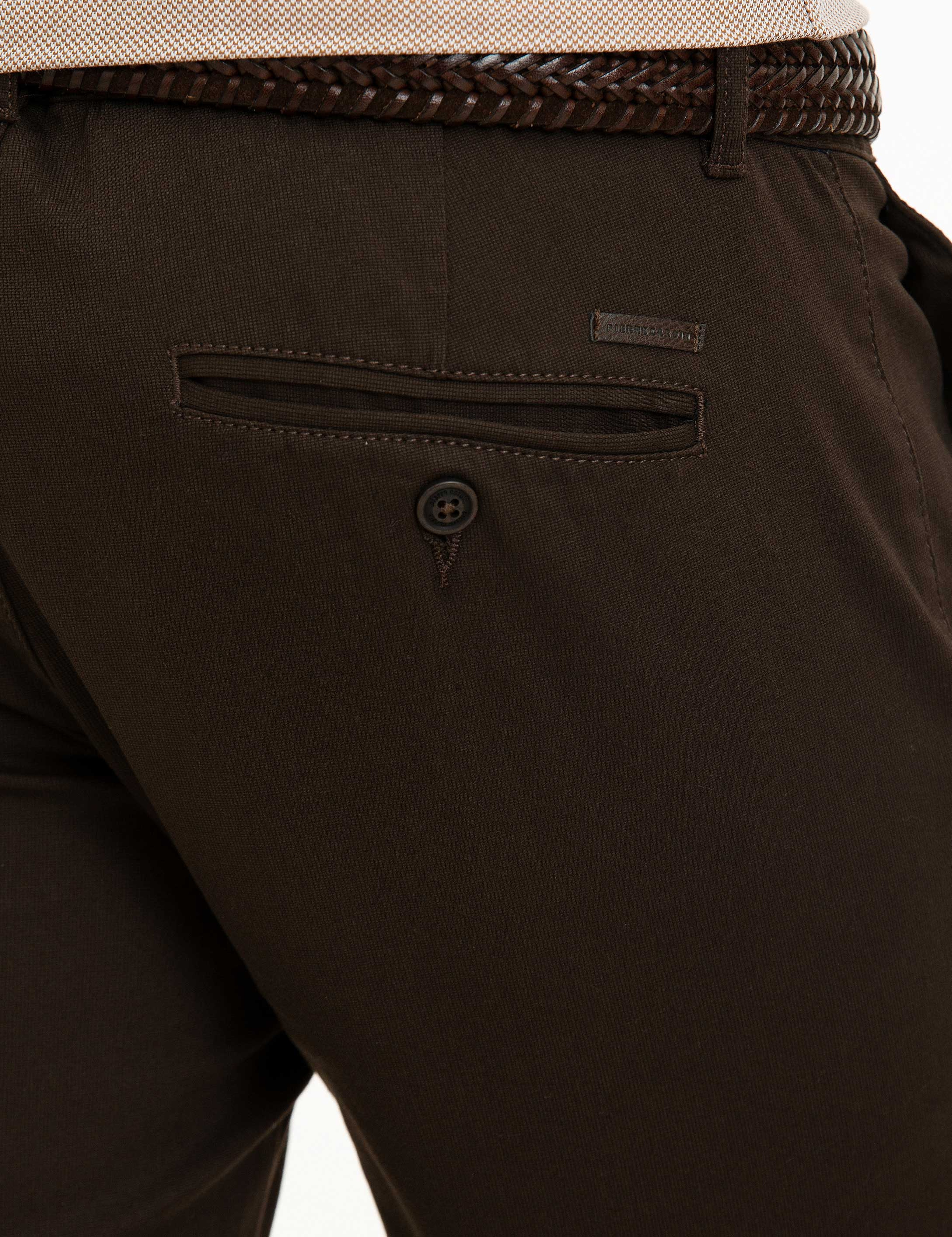 Kahverengi Slim Fit Chino Pantolon - Image 4