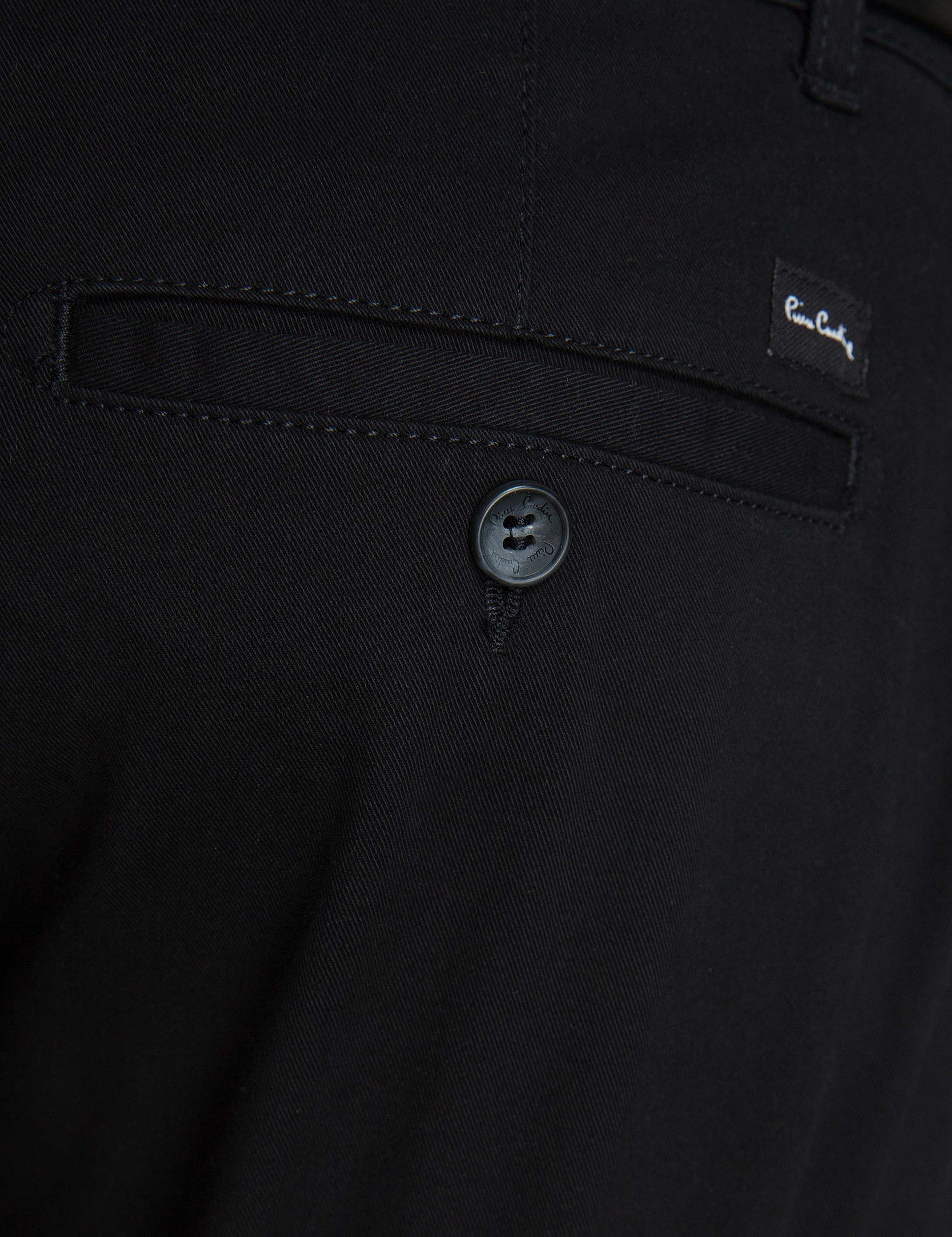 Siyah Slim Fit Chino Pantolon - Image 4