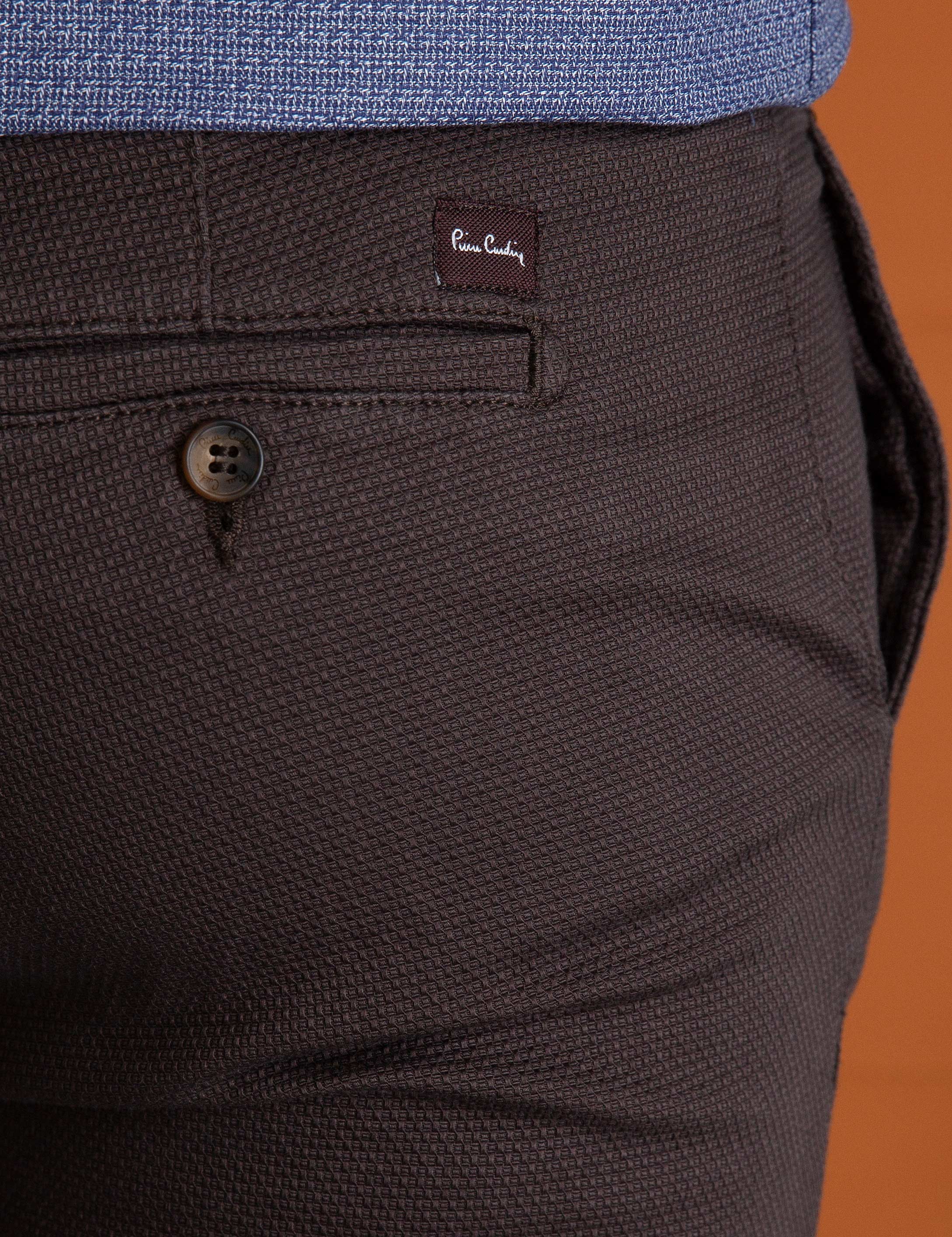 Kahverengi Slim Fit Chino Pantolon - Image 4