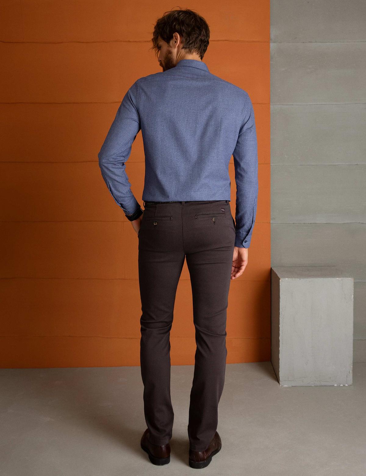 Kahverengi Slim Fit Chino Pantolon - 50193369021