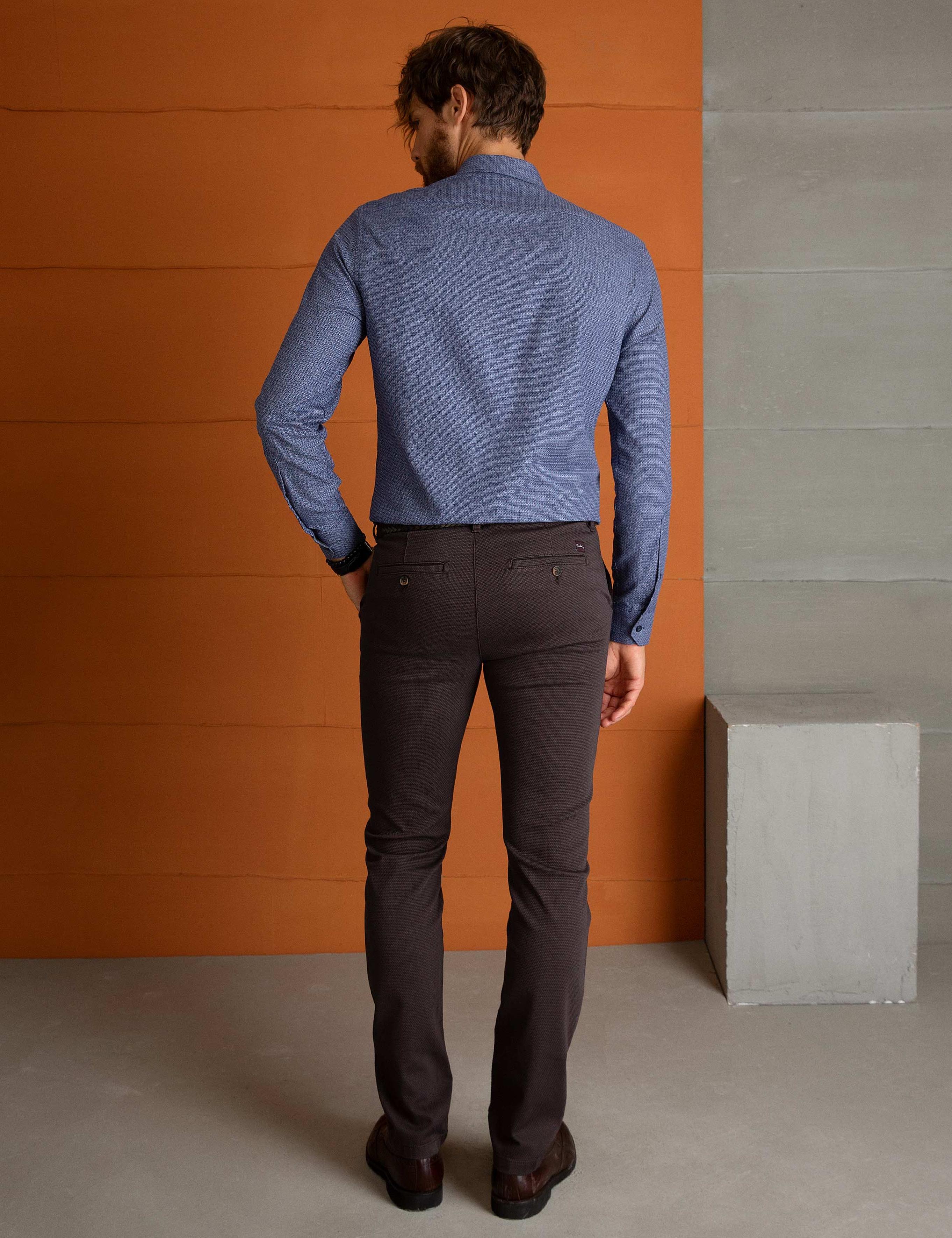Kahverengi Slim Fit Chino Pantolon