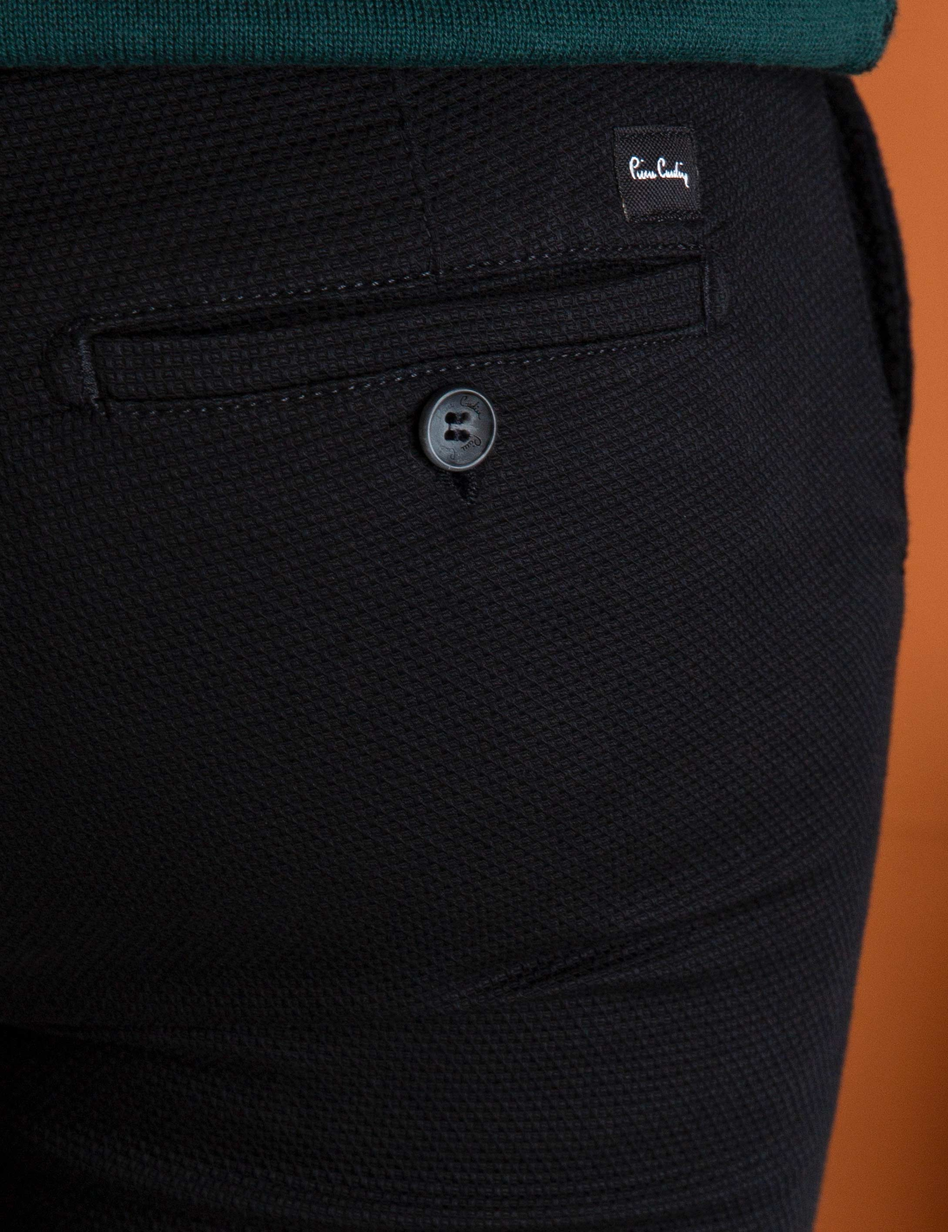 Siyah Slim Fit Chino Pantolon - Image 4