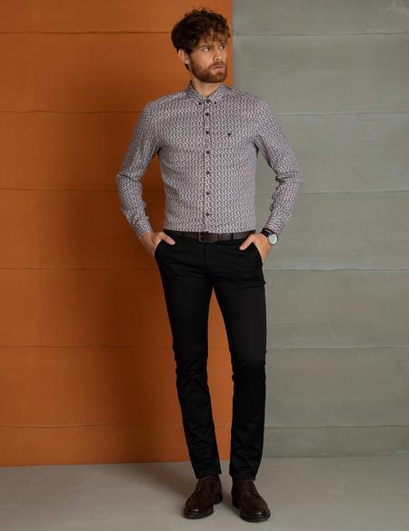 Siyah Slim Fit Kanvas Pantolon - 50194244048
