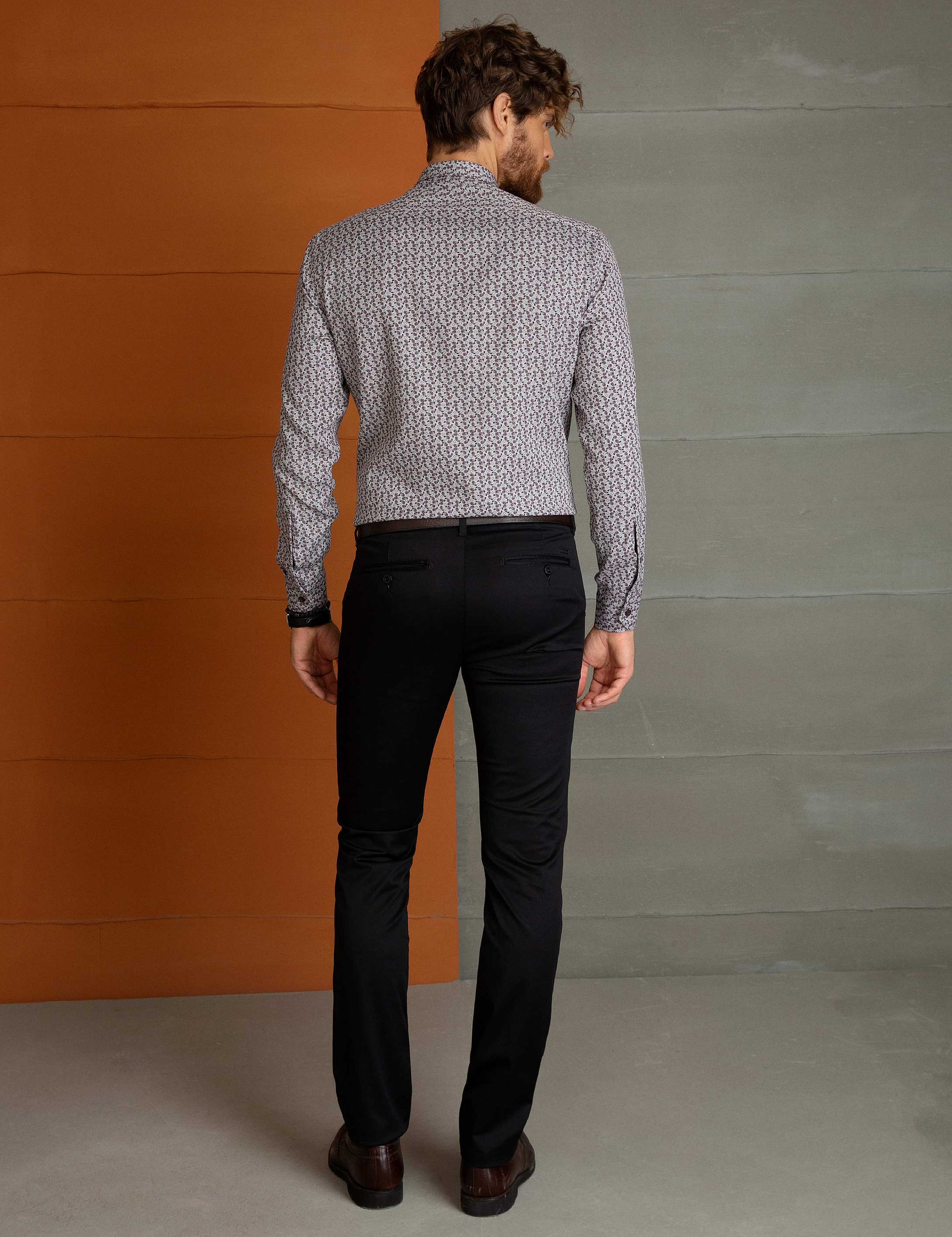 Siyah Slim Fit Chino Pantolon - Image 3