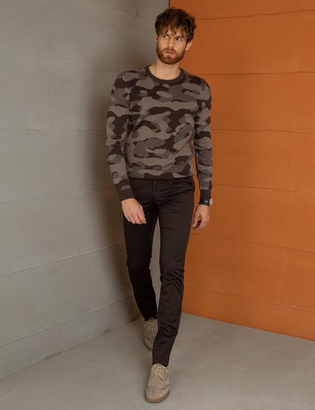 Kahverengi Slim Fit Kanvas Pantolon - 50194244081