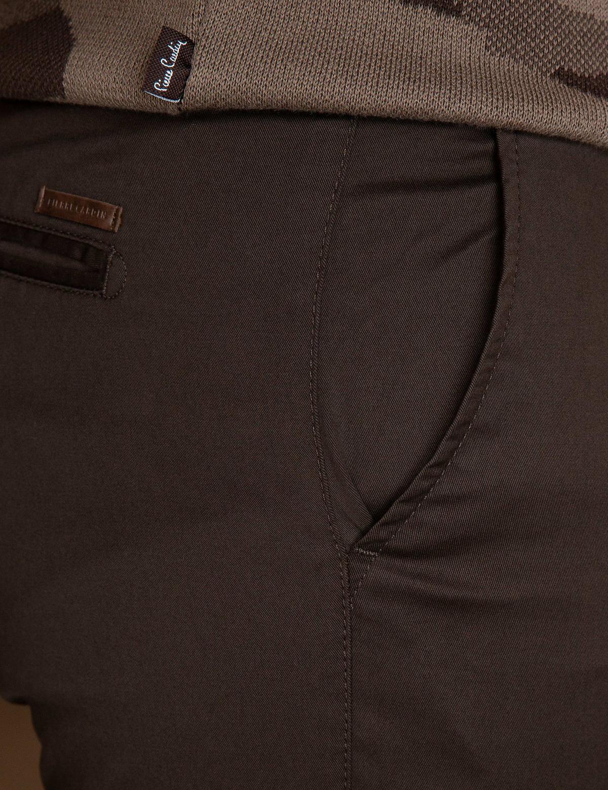 Kahverengi Slim Fit Kanvas Pantolon - 50194244081